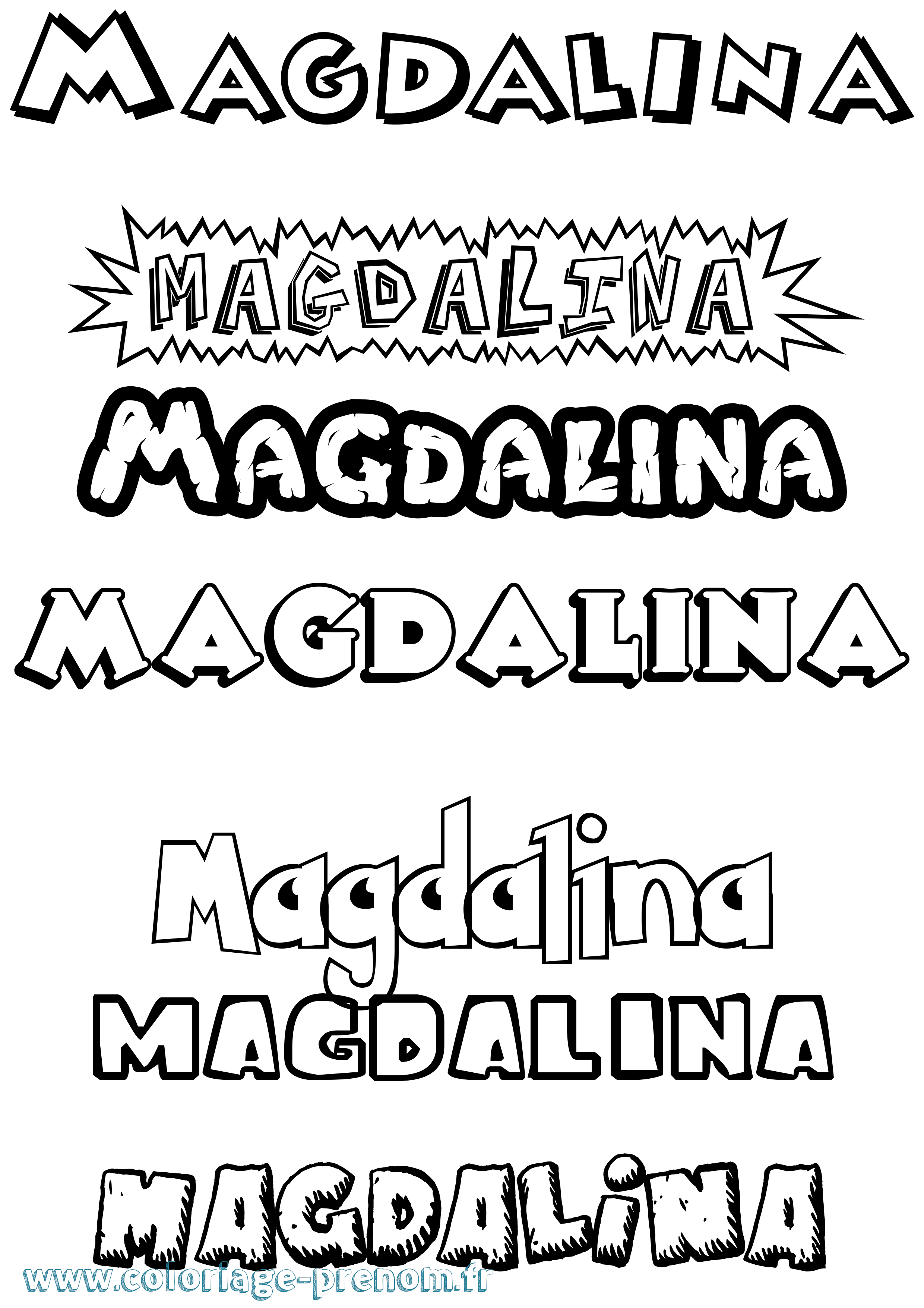 Coloriage Magdalina Dessin Animé Coloriage prénom Magdalina Dessin Animé