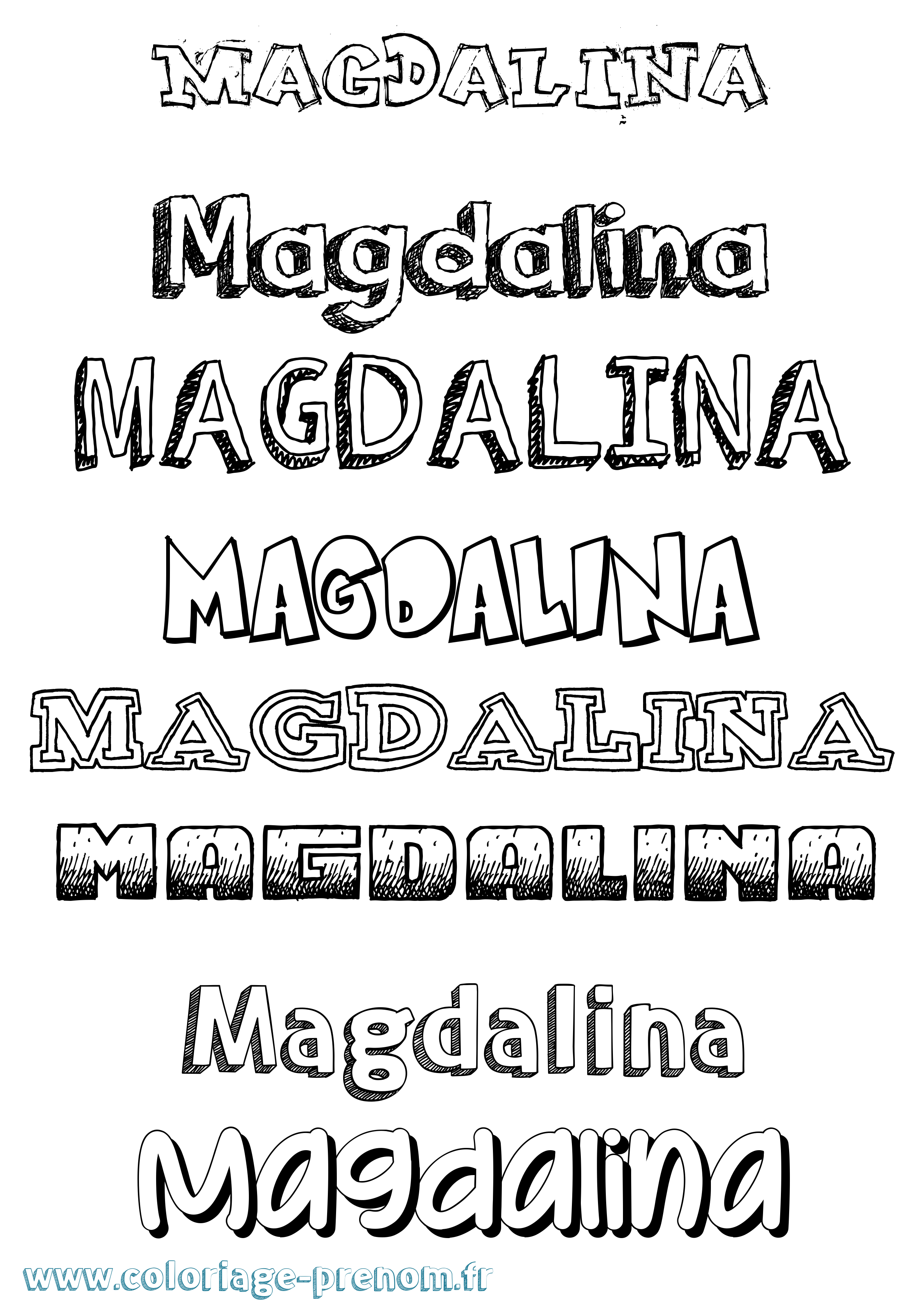 Coloriage prénom Magdalina Dessiné
