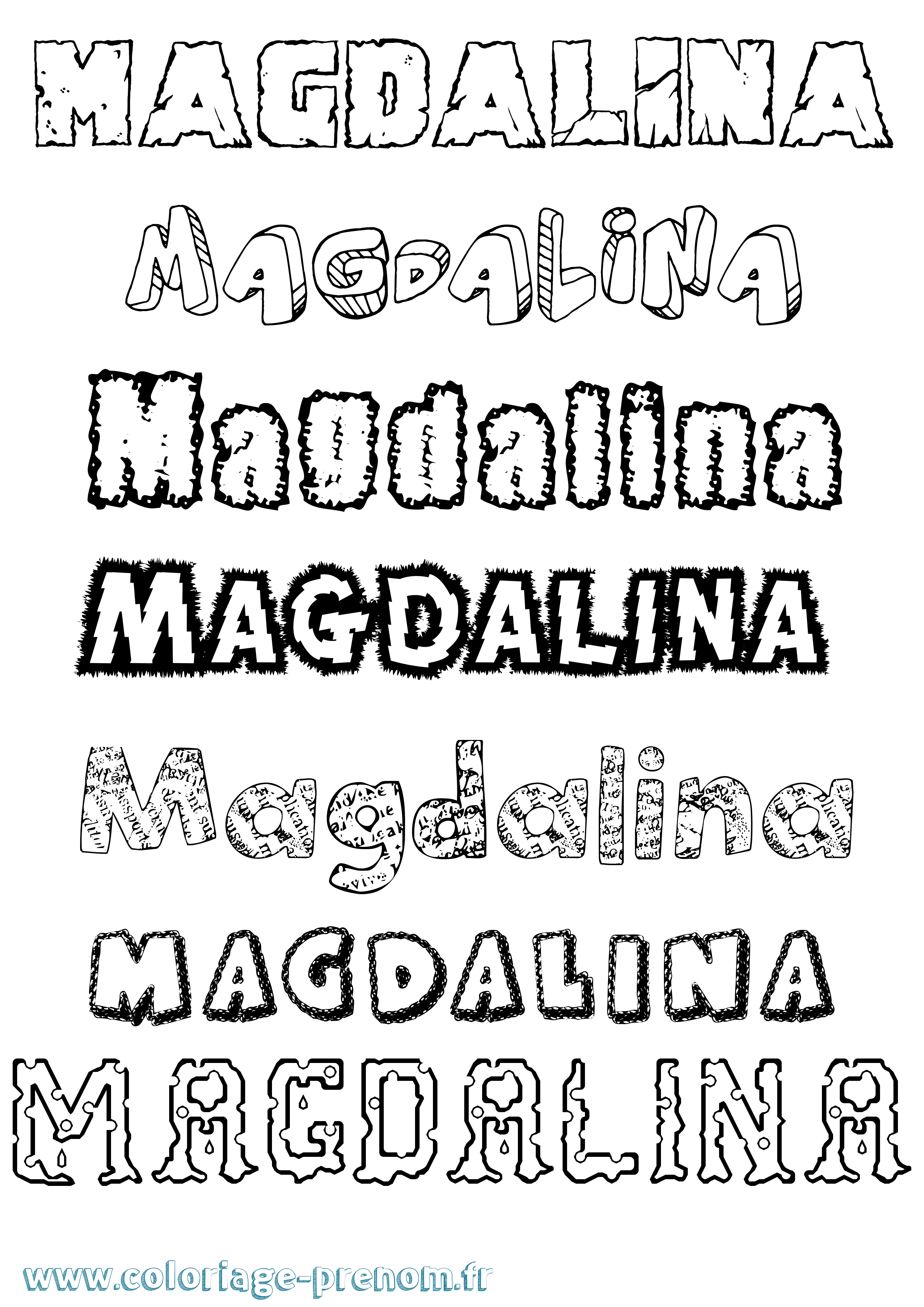 Coloriage Magdalina Destructuré Coloriage prénom Magdalina Destructuré