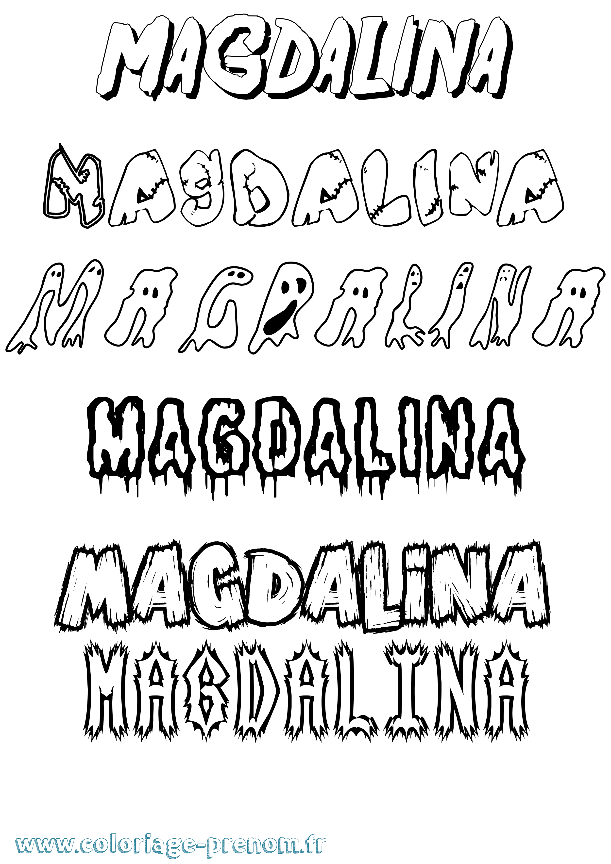 Coloriage Magdalina Frisson Coloriage prénom Magdalina Frisson