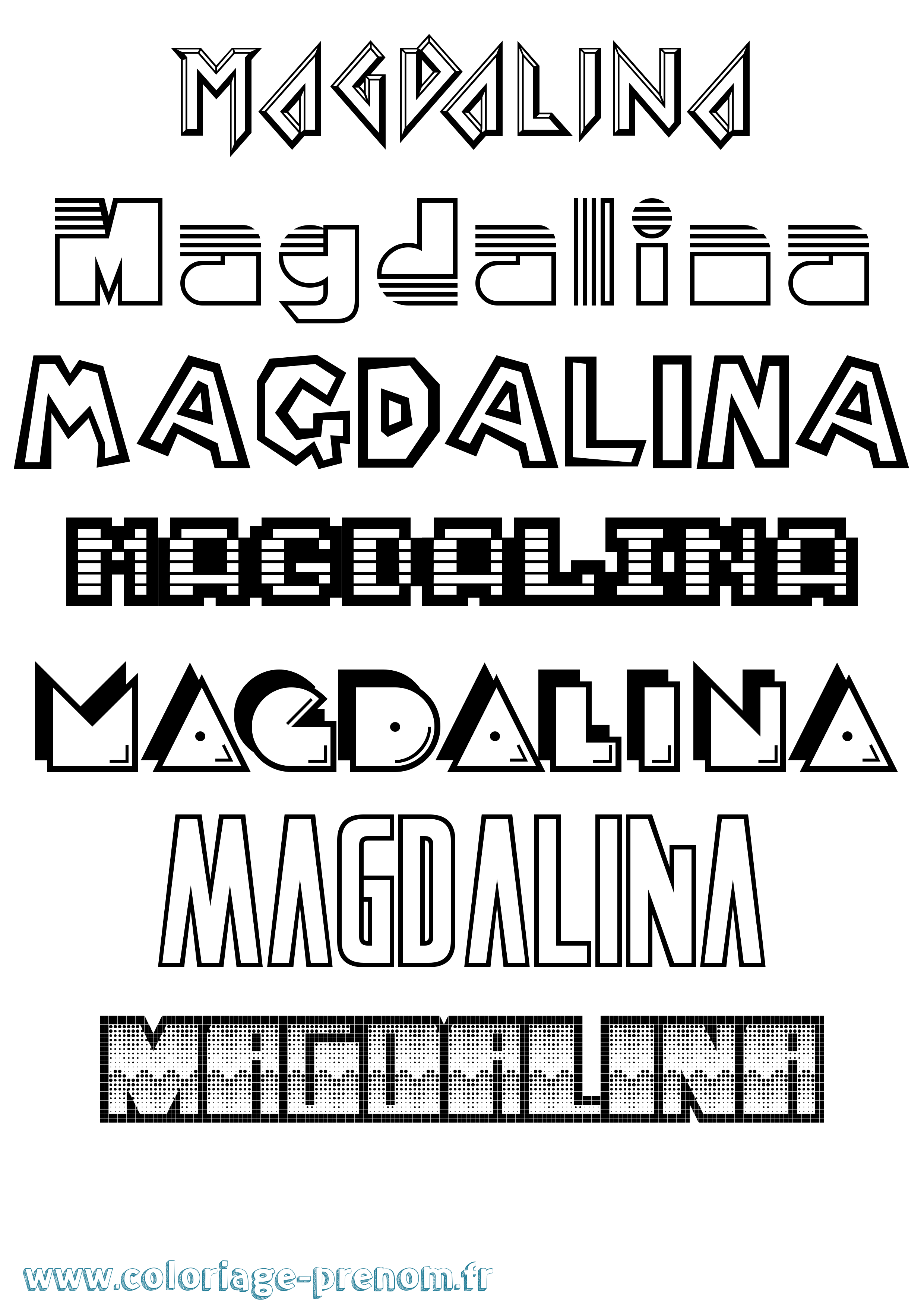 Coloriage prénom Magdalina Jeux Vidéos