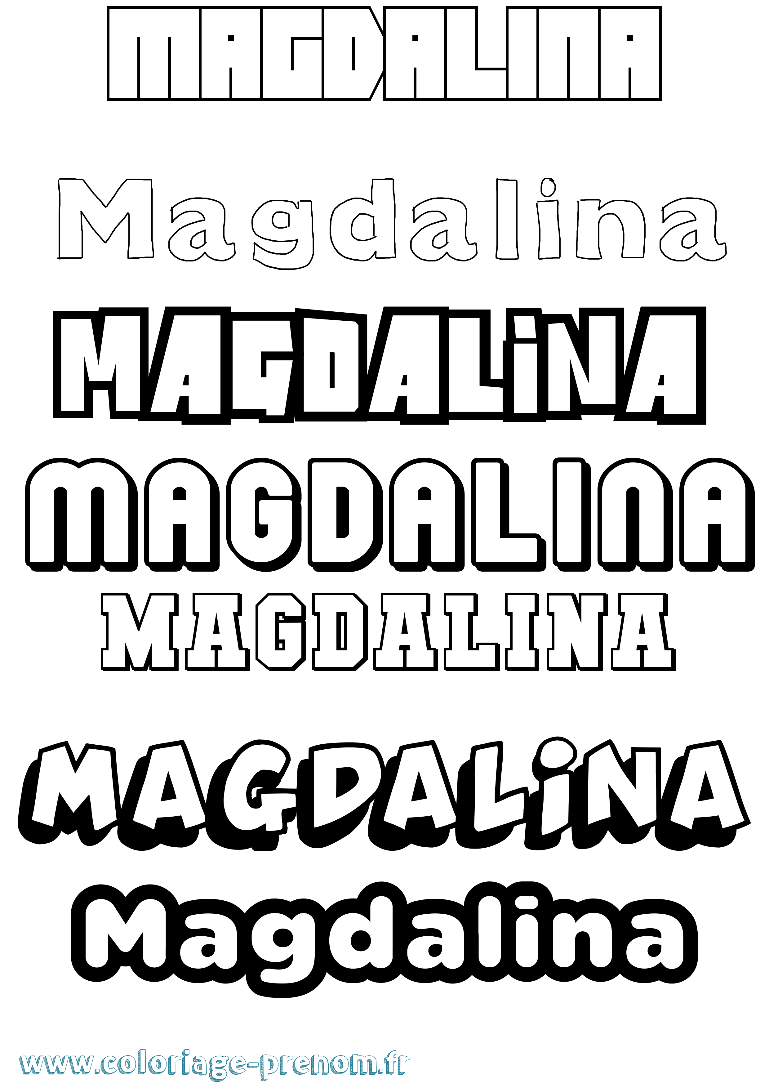 Coloriage prénom Magdalina Simple
