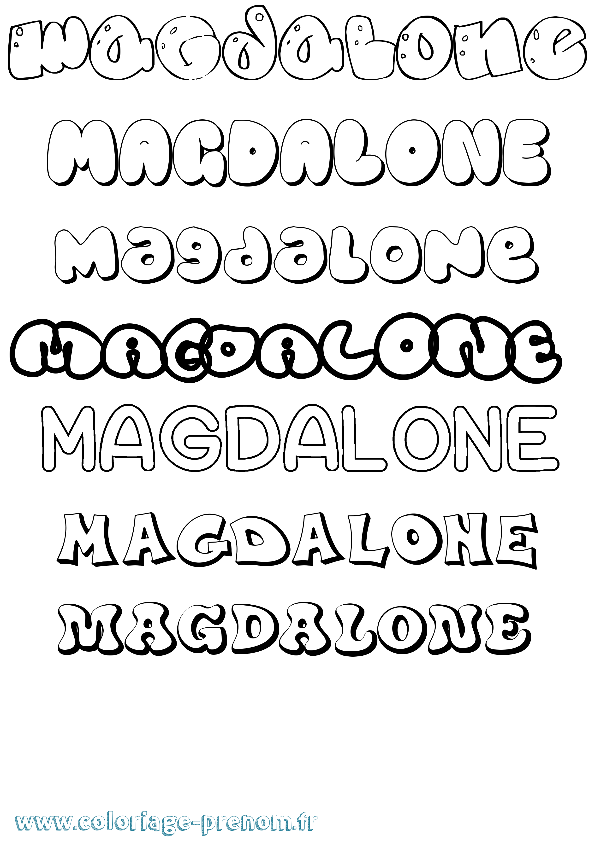 Coloriage Magdalone Bubble Coloriage prénom Magdalone Bubble