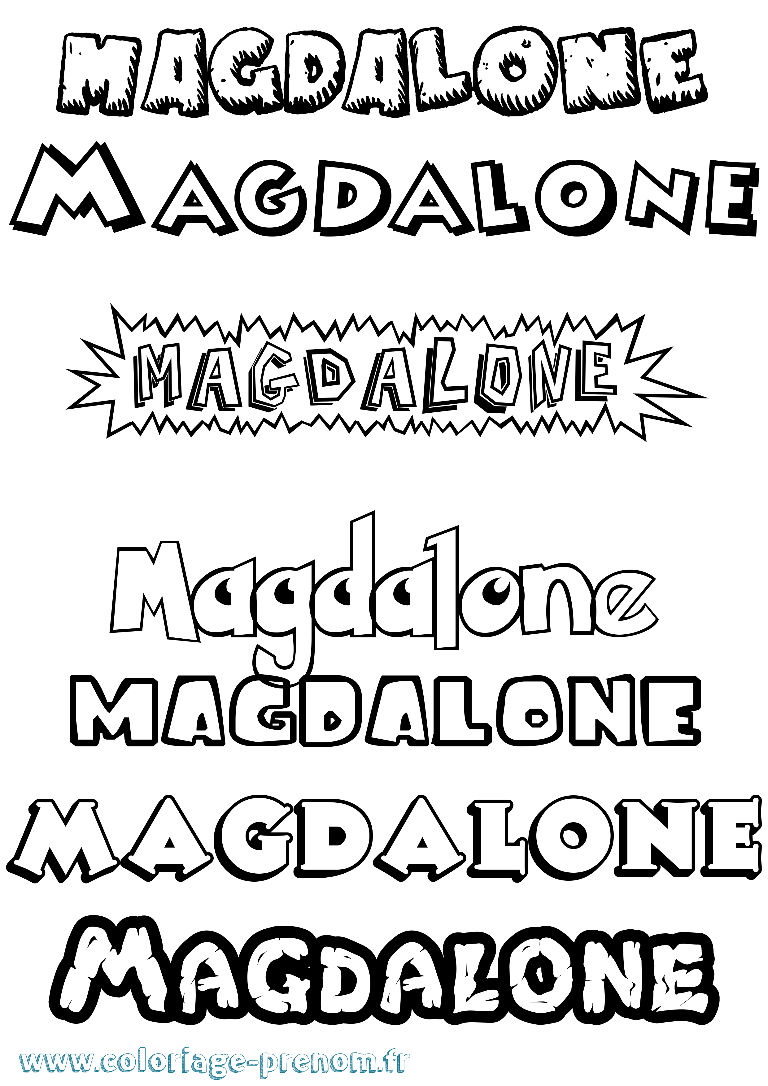 Coloriage Magdalone Dessin Animé Coloriage prénom Magdalone Dessin Animé