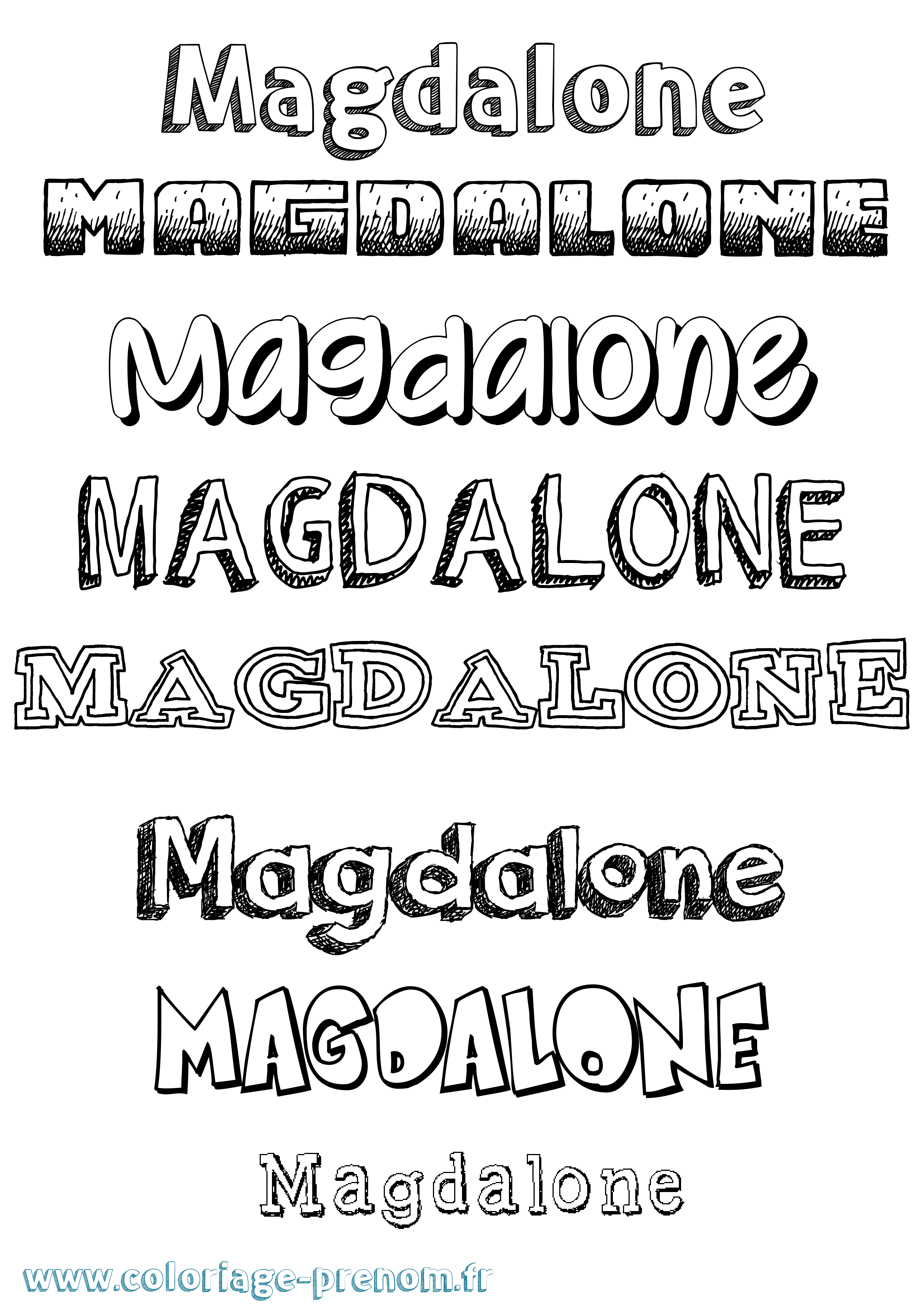 Coloriage Magdalone Dessiné Coloriage prénom Magdalone Dessiné