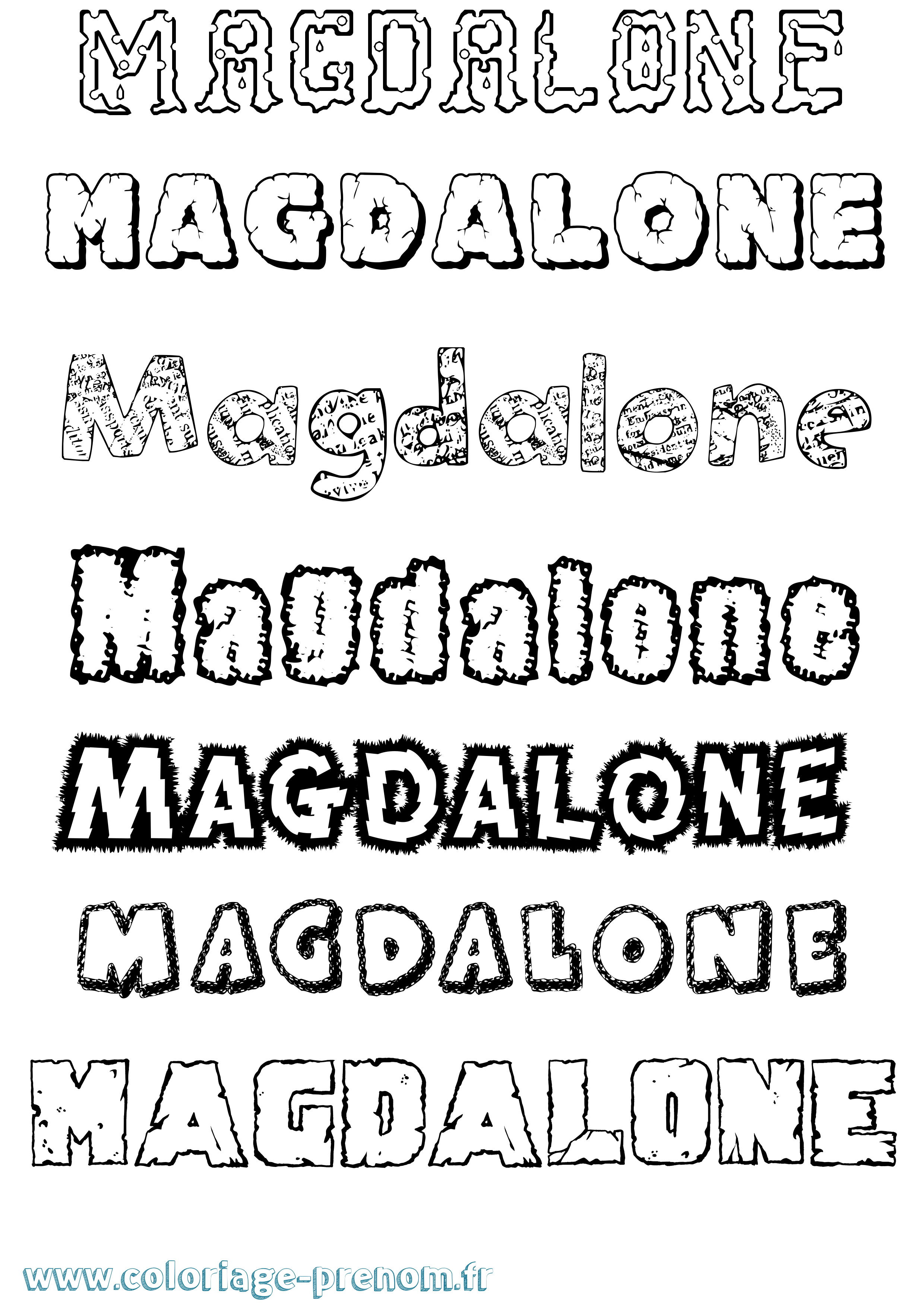 Coloriage Magdalone Destructuré Coloriage prénom Magdalone Destructuré