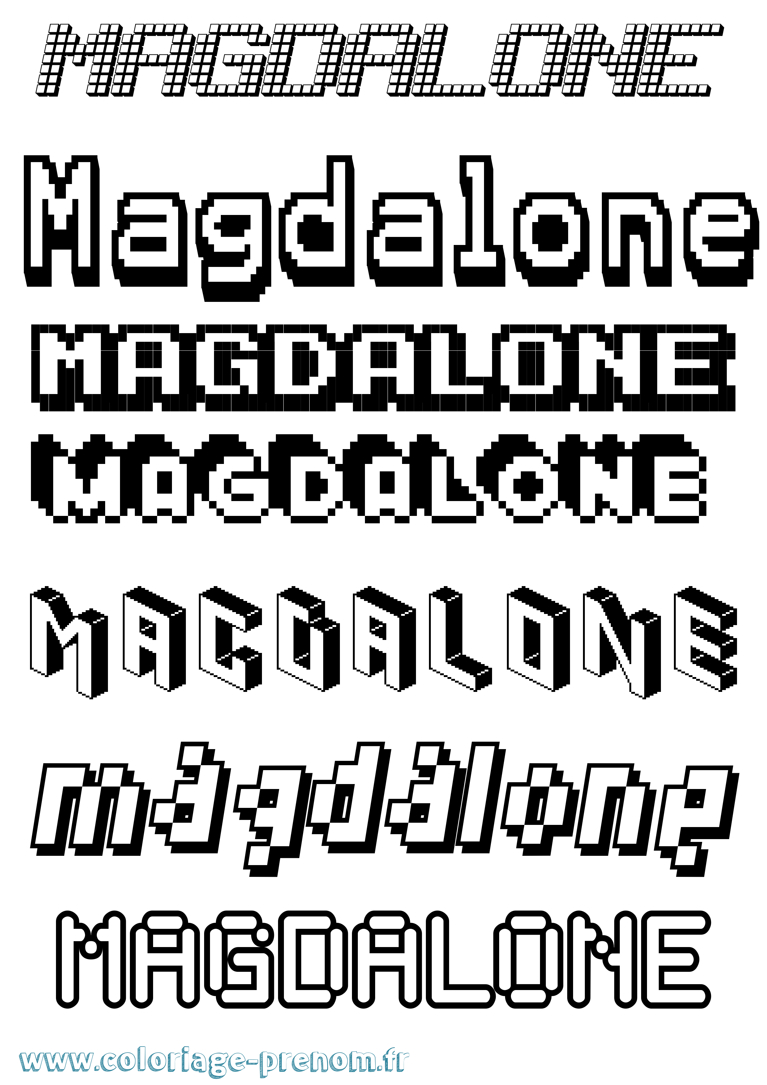 Coloriage Magdalone Pixel Coloriage prénom Magdalone Pixel
