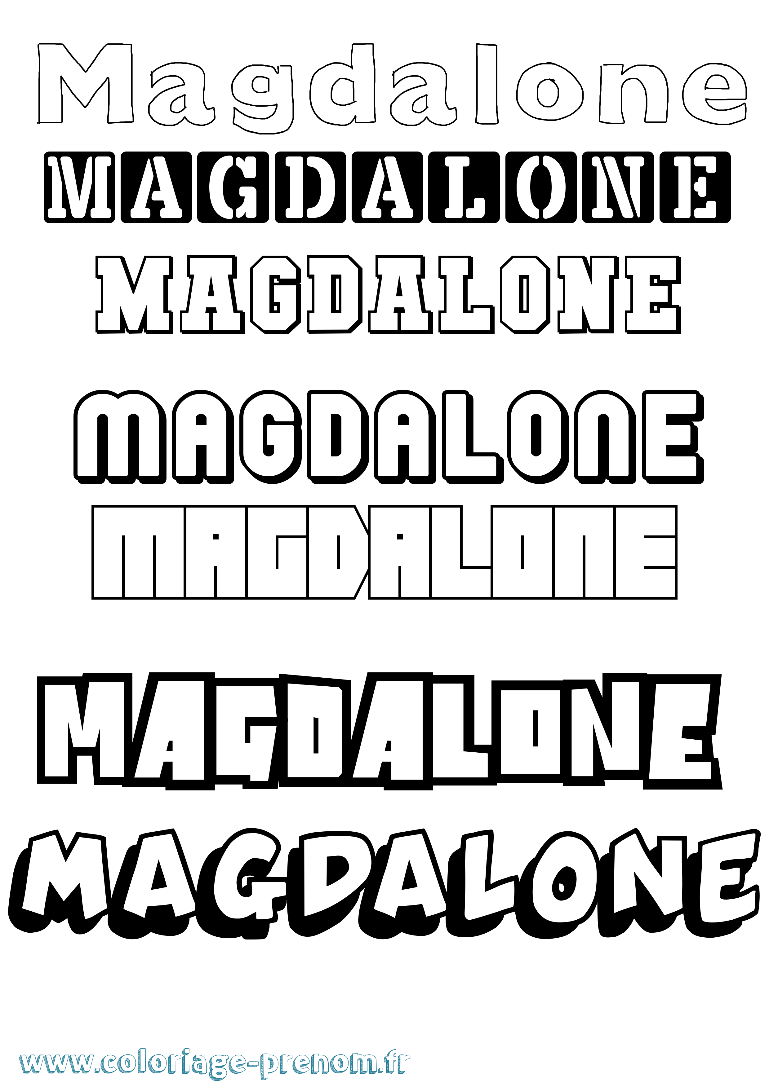 Coloriage Magdalone Simple Coloriage prénom Magdalone Simple