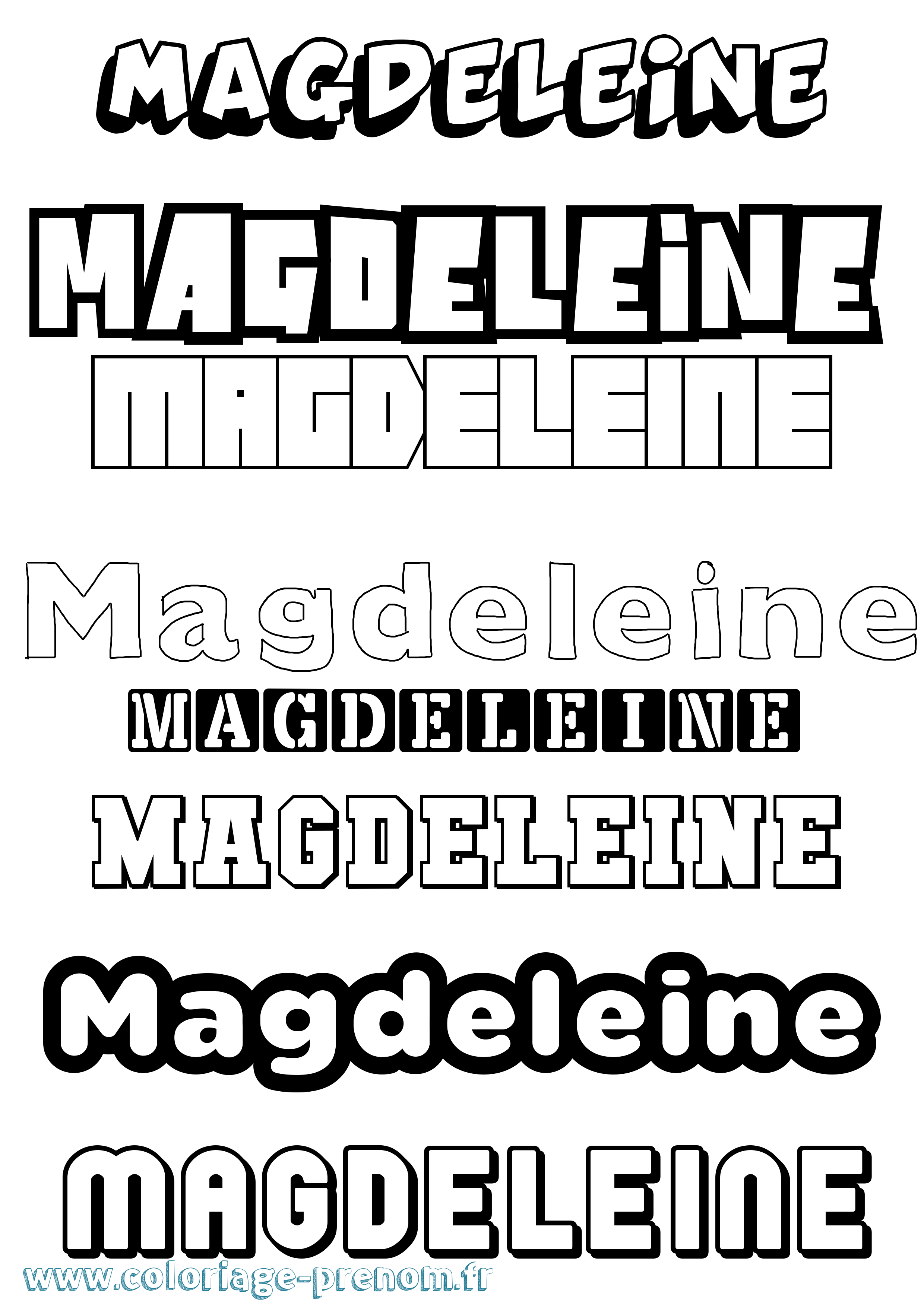 Coloriage prénom Magdeleine Simple