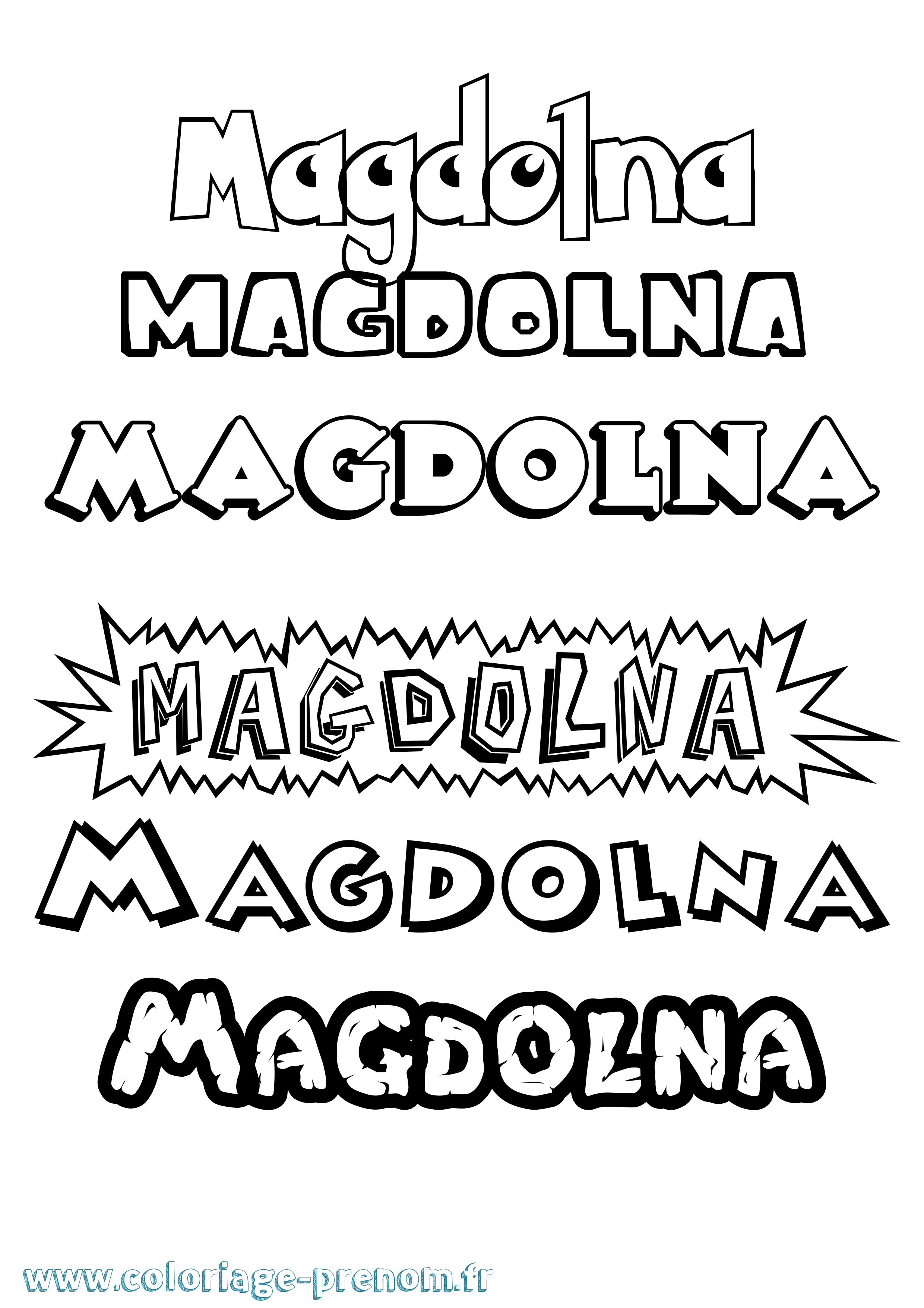 Coloriage prénom Magdolna Dessin Animé