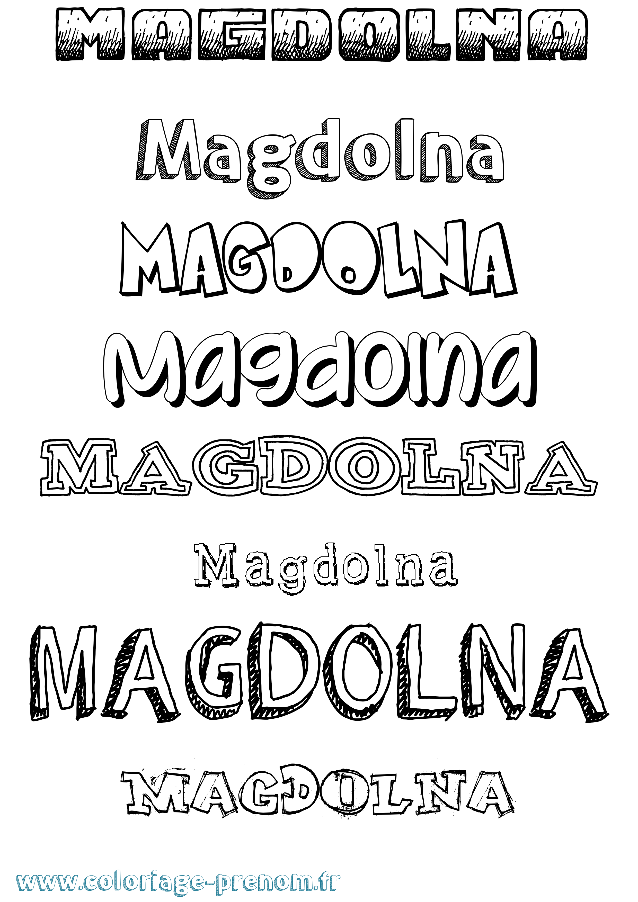 Coloriage prénom Magdolna Dessiné