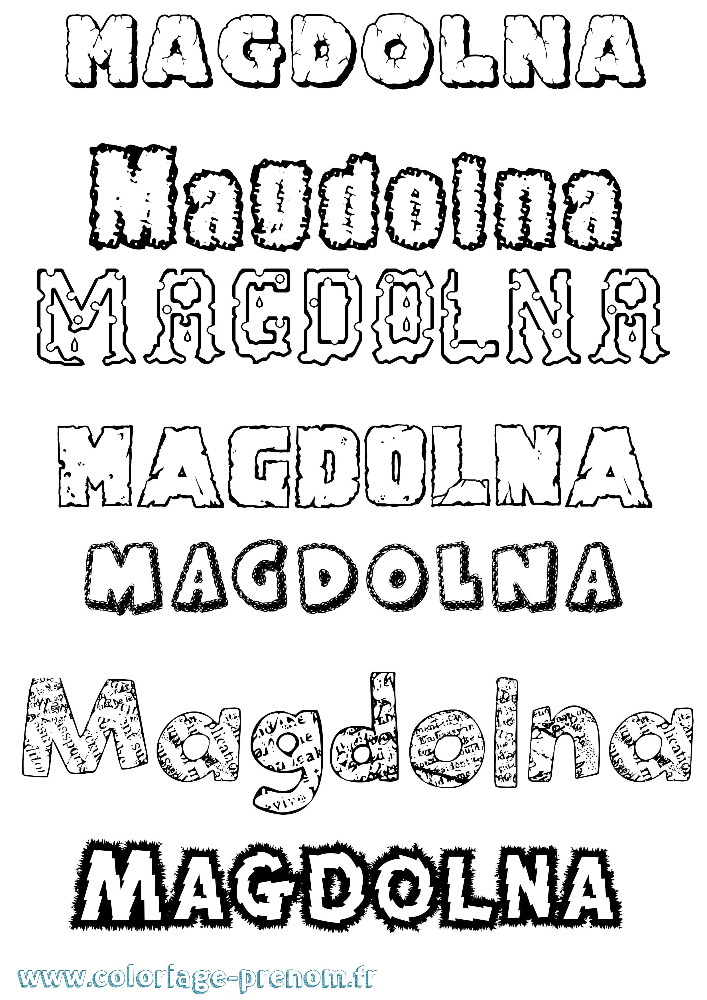 Coloriage prénom Magdolna Destructuré