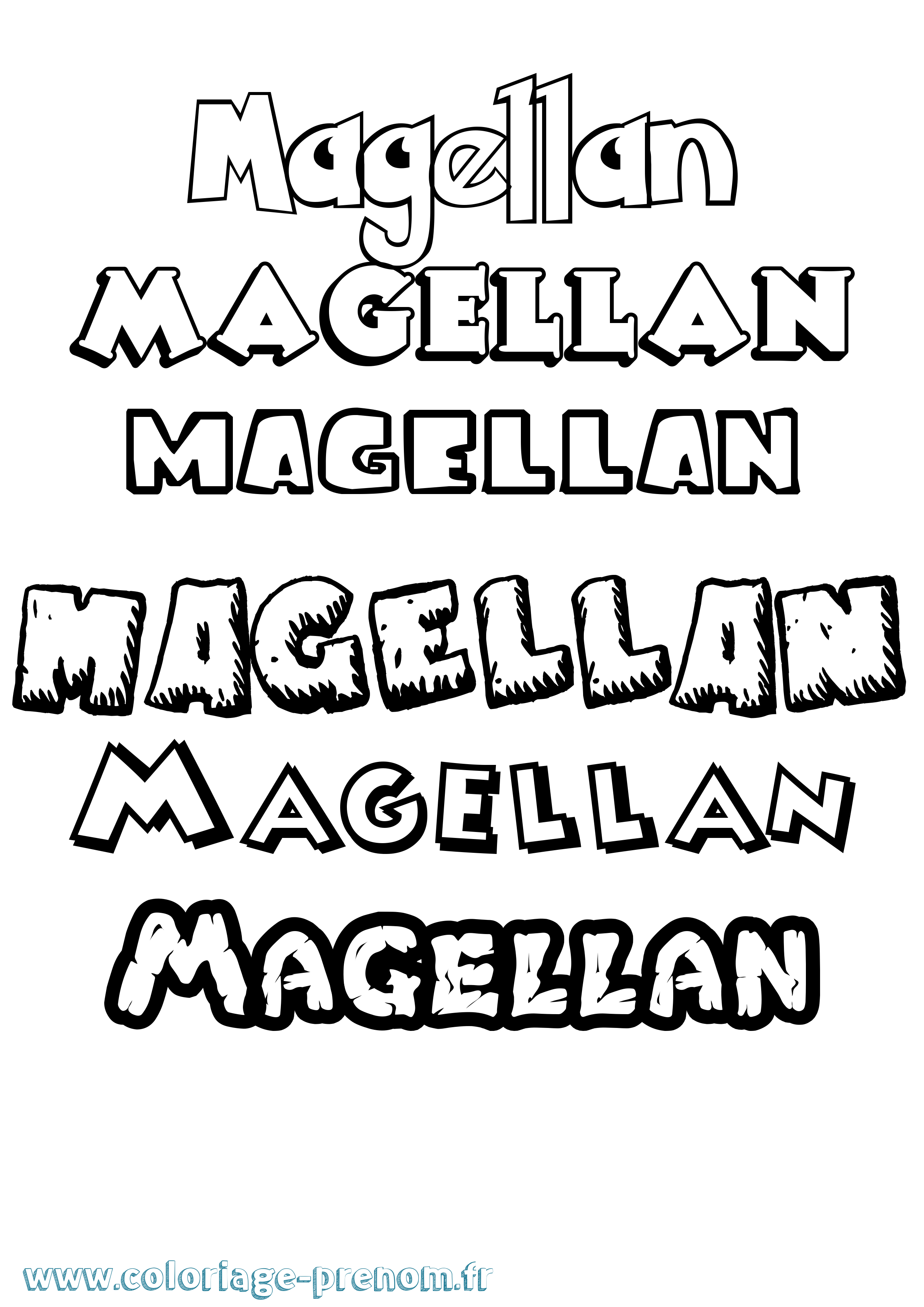 Coloriage prénom Magellan Dessin Animé