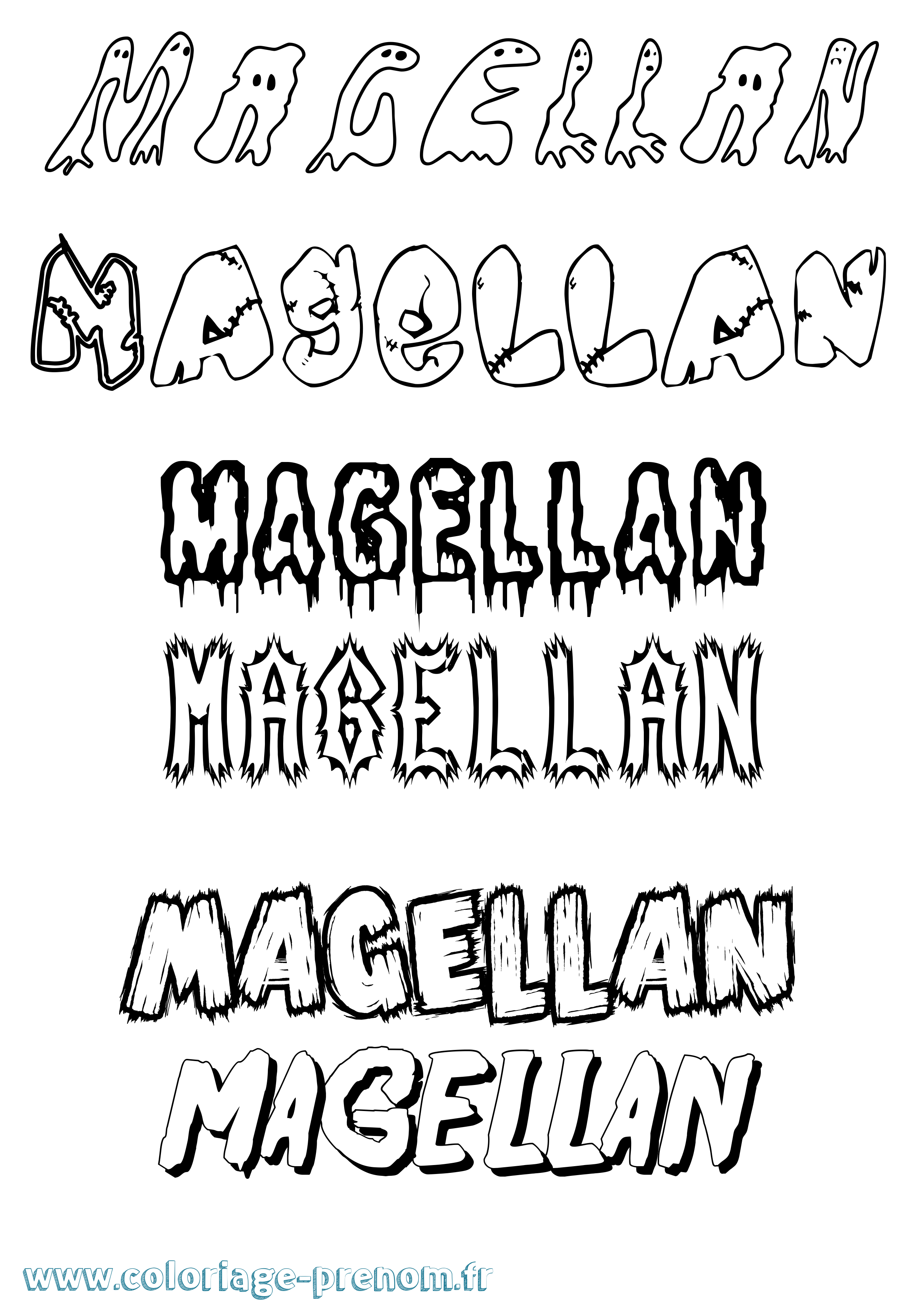 Coloriage Magellan Frisson Coloriage prénom Magellan Frisson