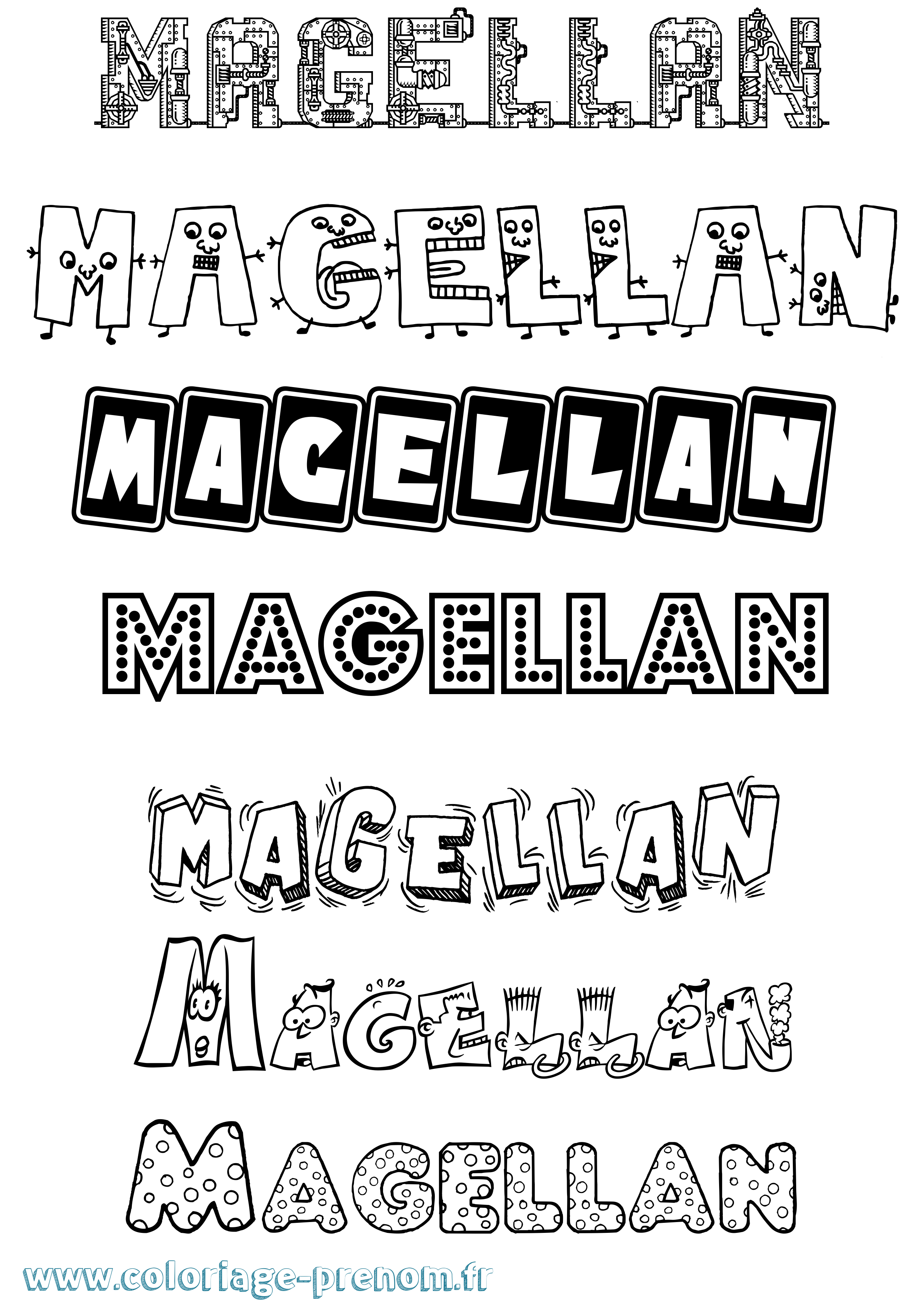 Coloriage Magellan Fun Coloriage prénom Magellan Fun