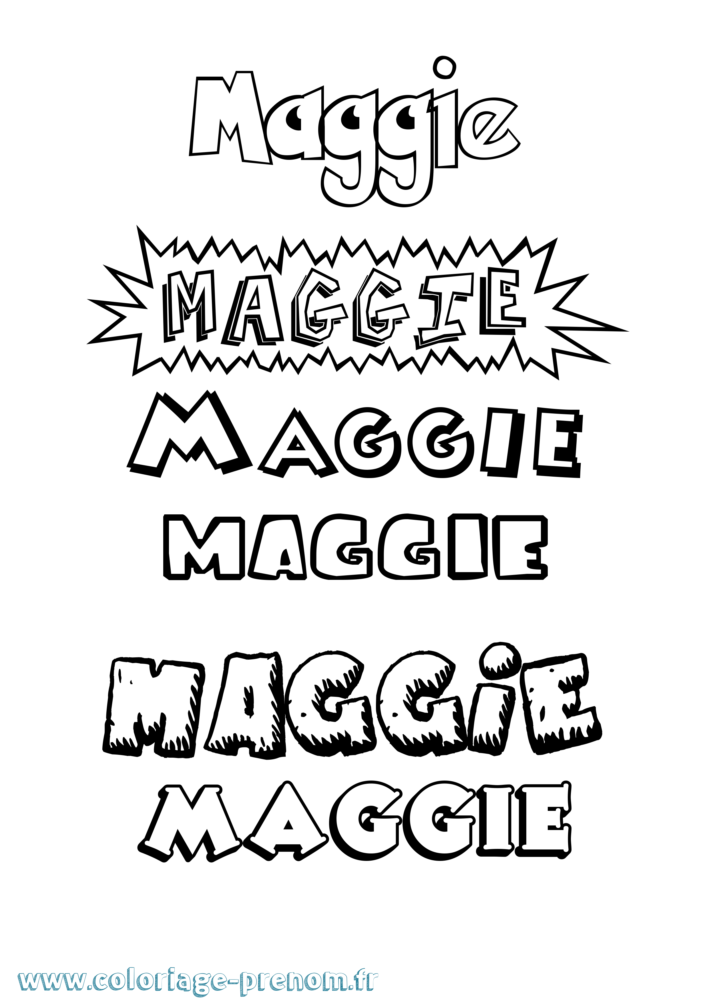 Coloriage prénom Maggie Dessin Animé