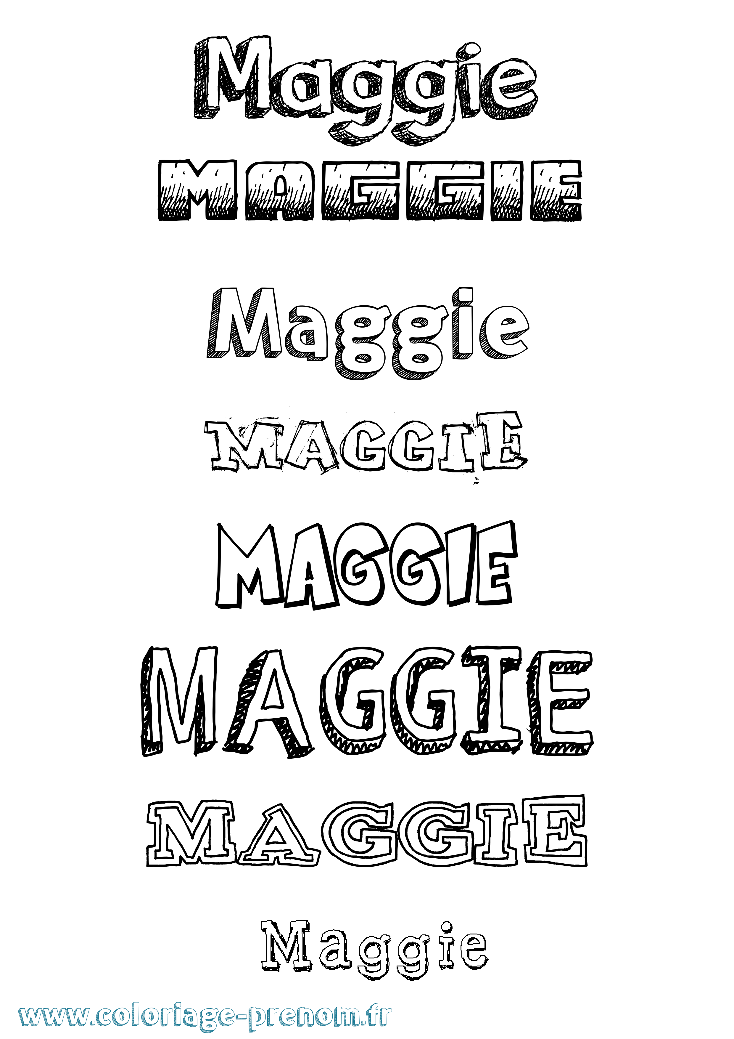 Coloriage prénom Maggie Dessiné