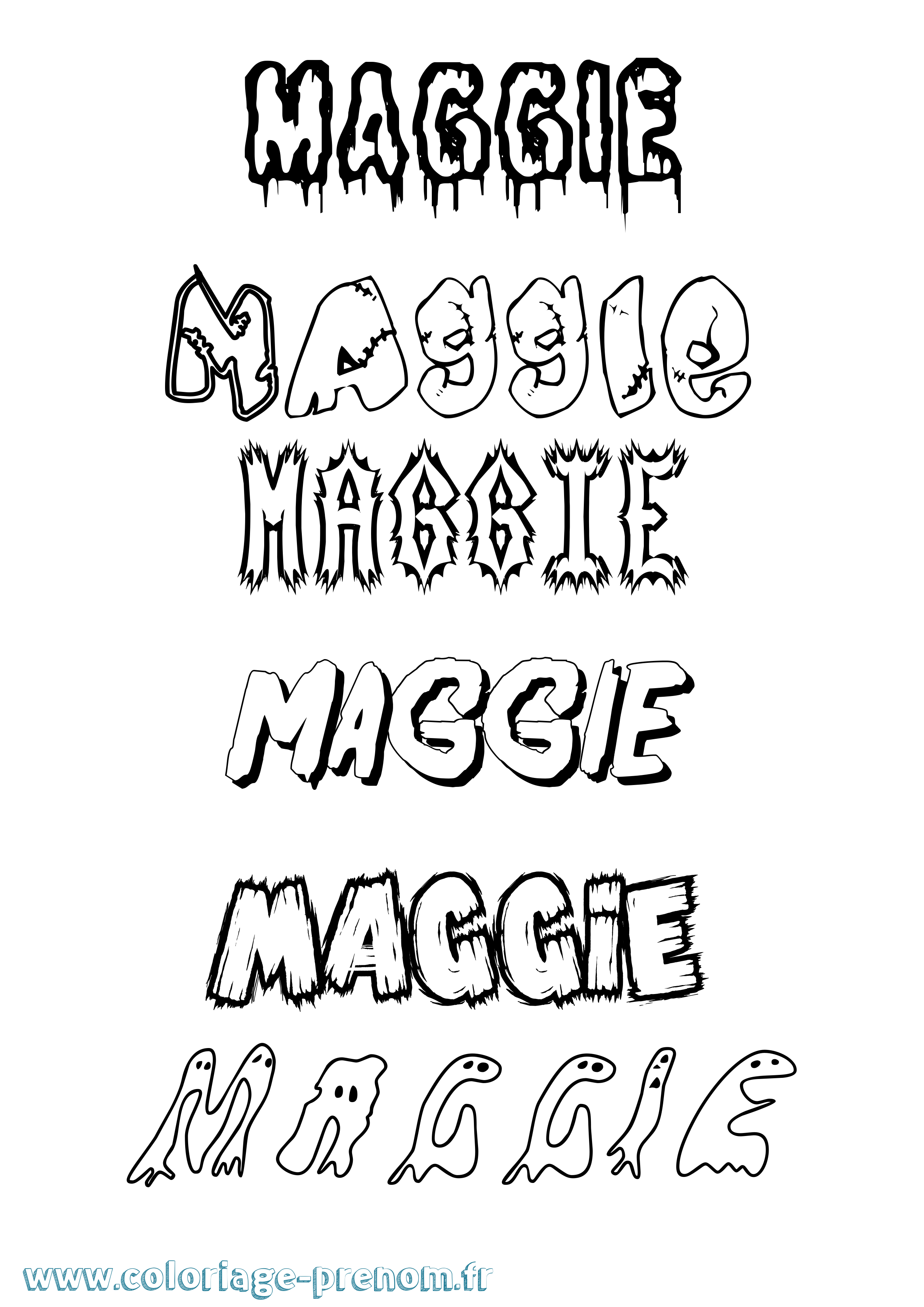 Coloriage prénom Maggie Frisson