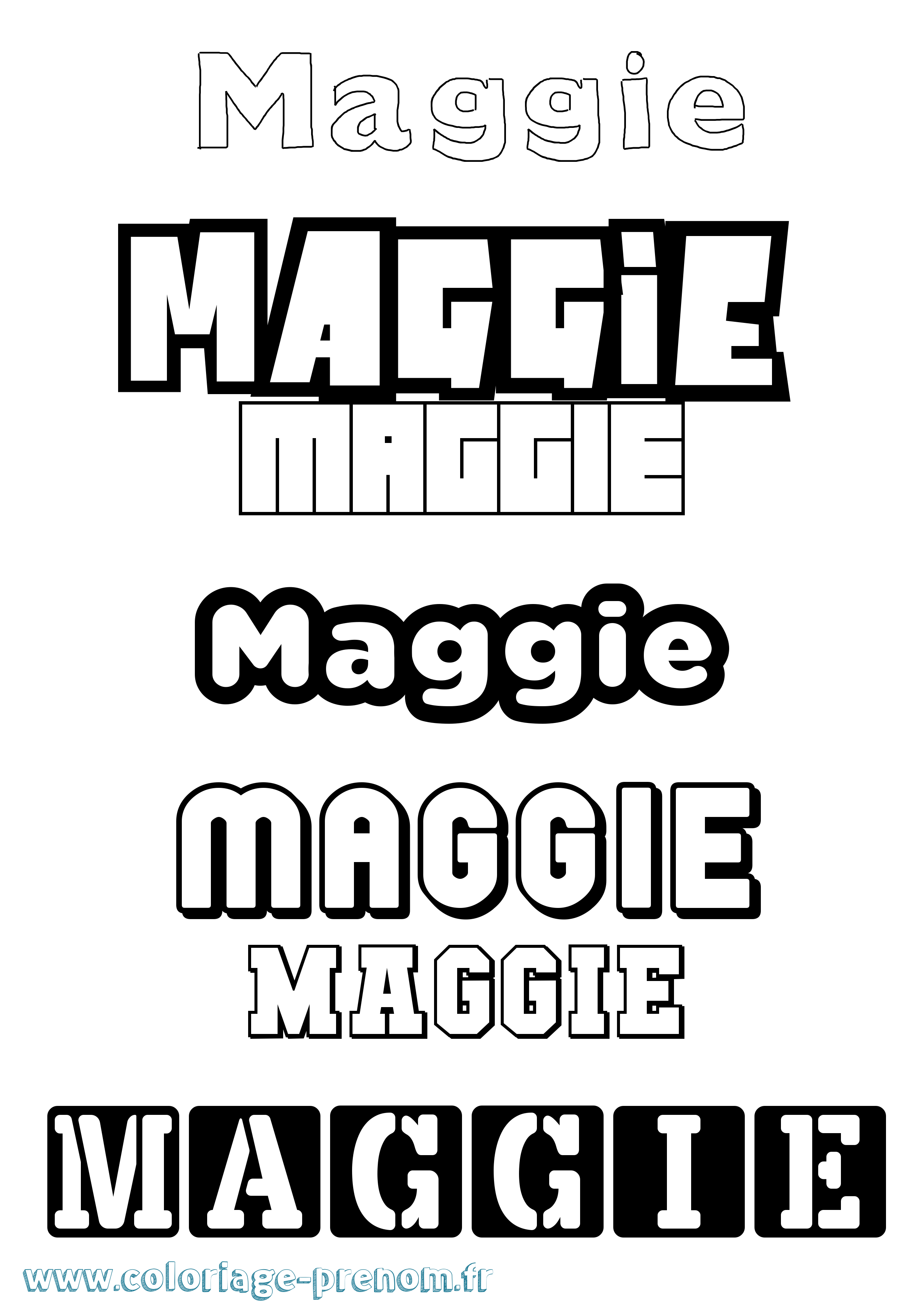 Coloriage prénom Maggie Simple