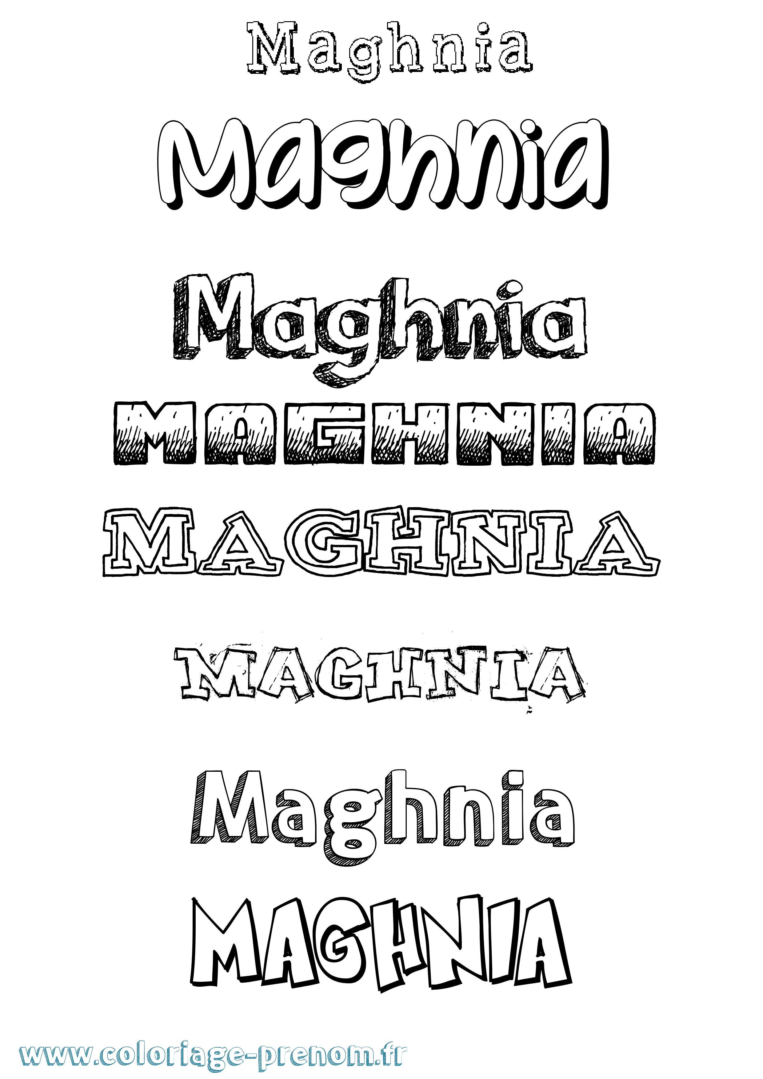 Coloriage prénom Maghnia Dessiné