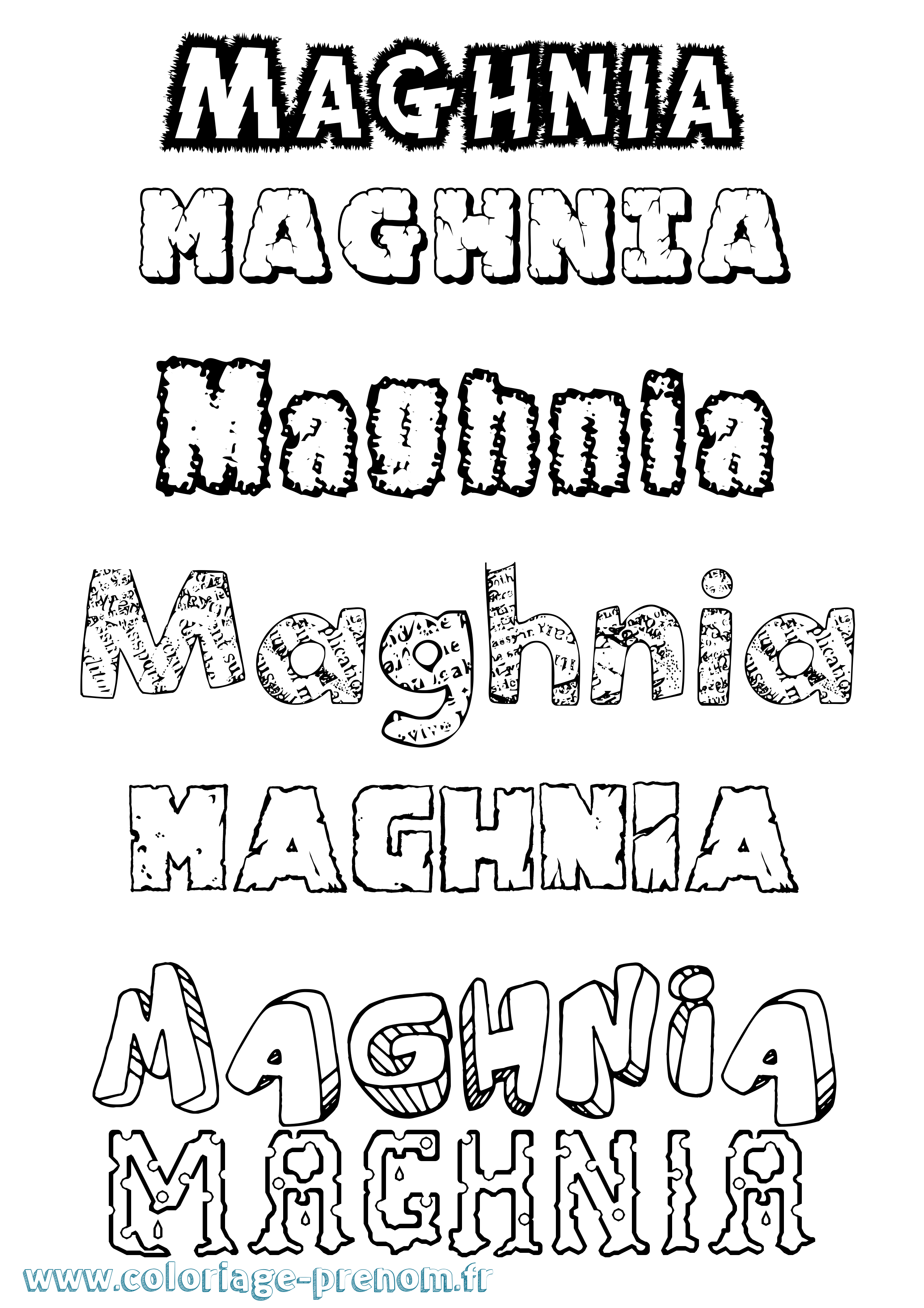 Coloriage prénom Maghnia Destructuré