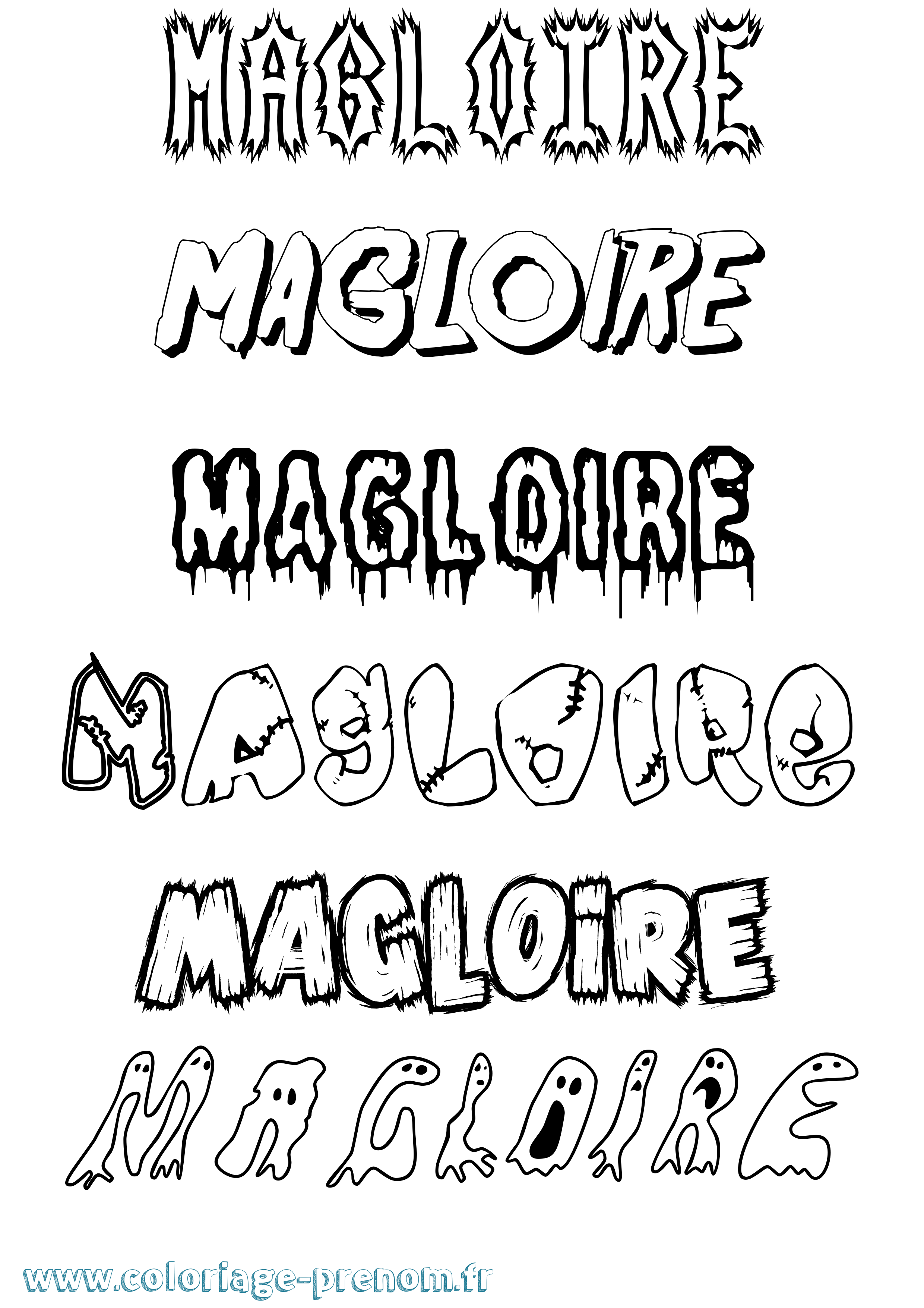 Coloriage prénom Magloire Frisson