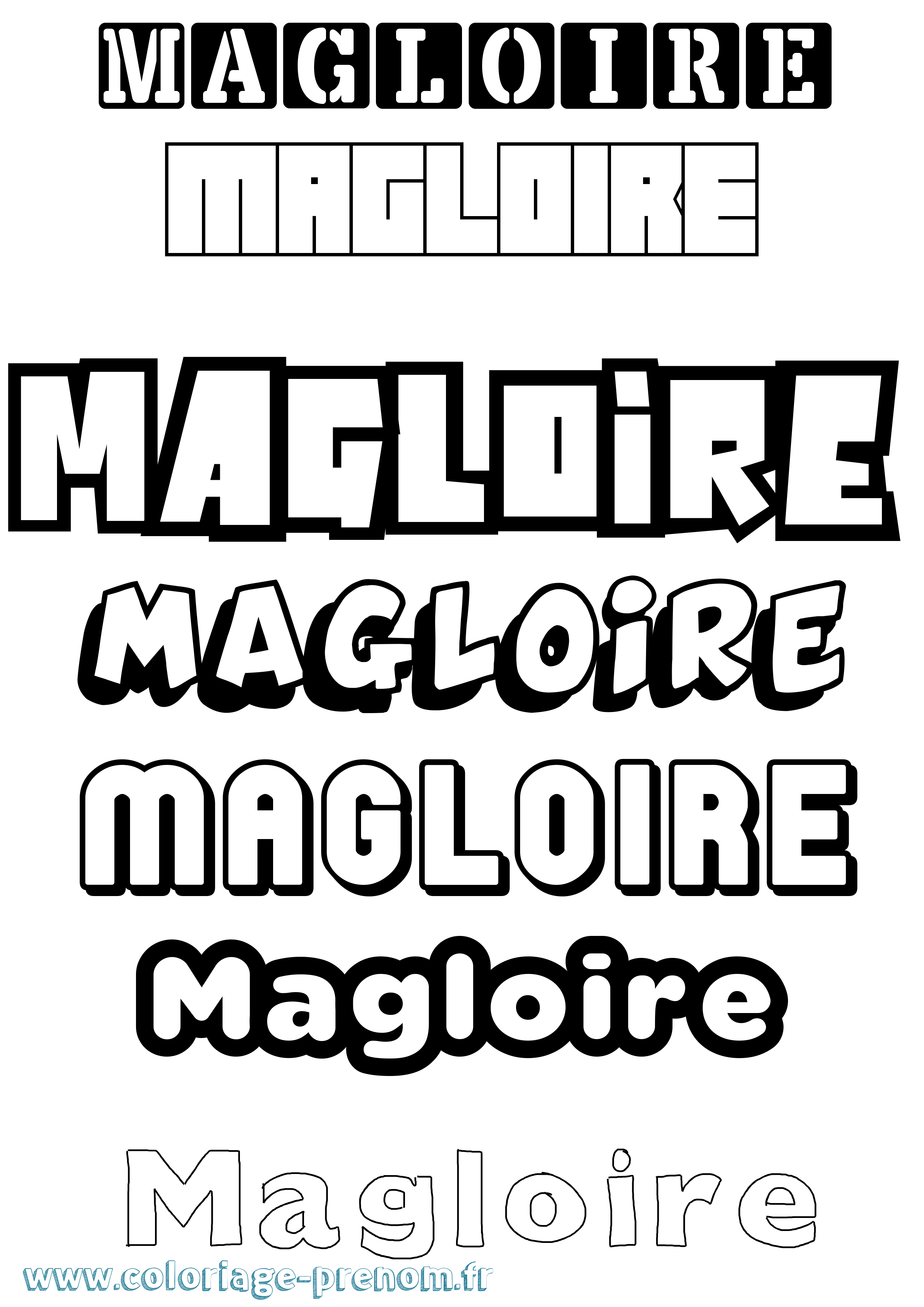 Coloriage prénom Magloire Simple