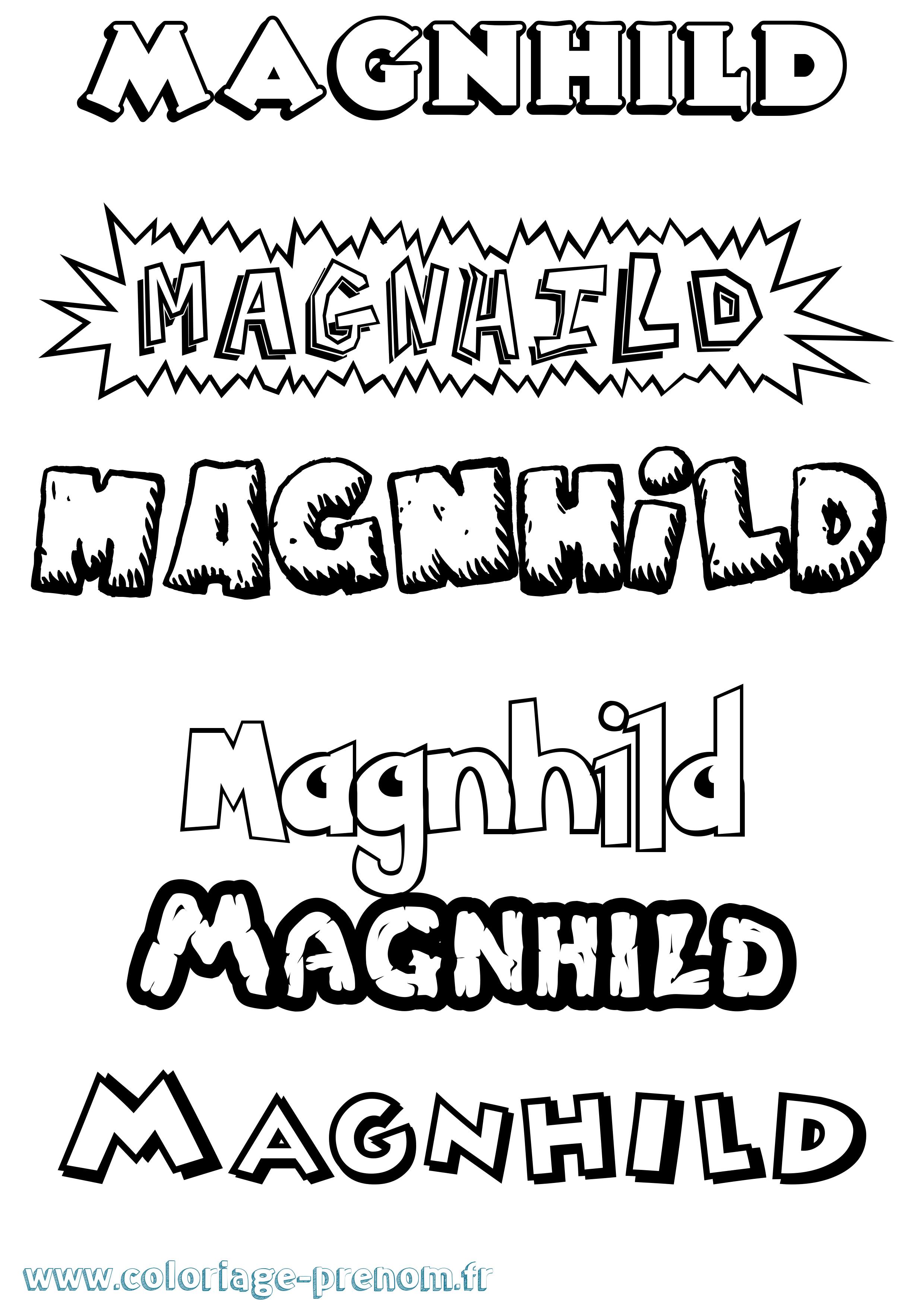 Coloriage prénom Magnhild Dessin Animé