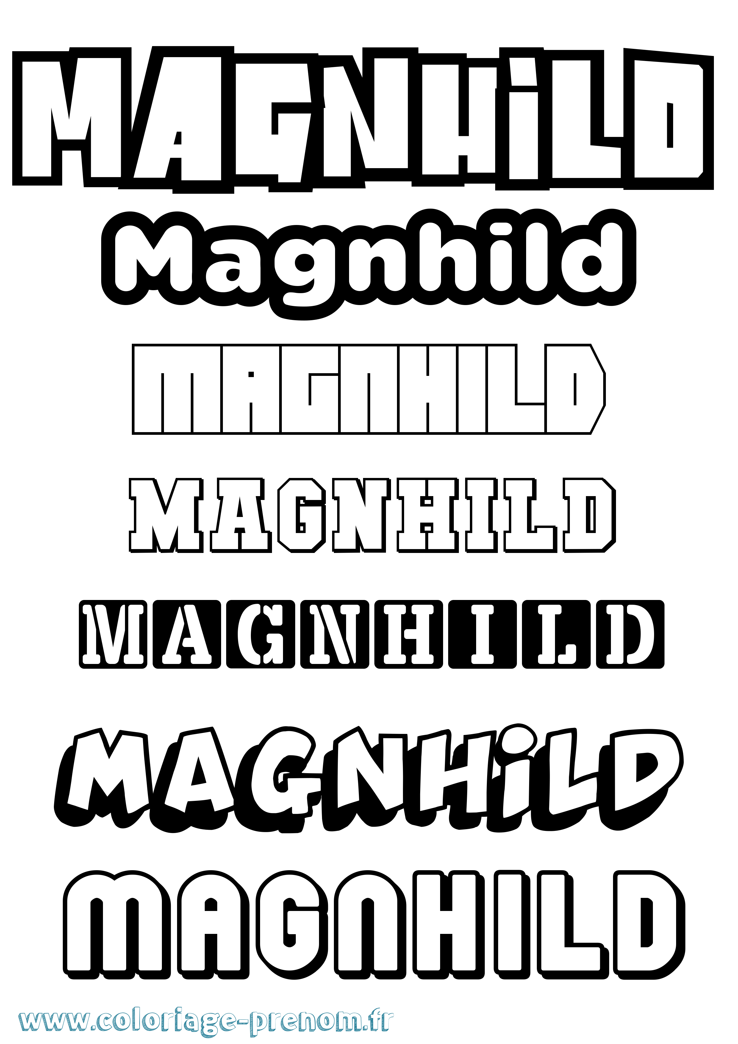 Coloriage prénom Magnhild Simple