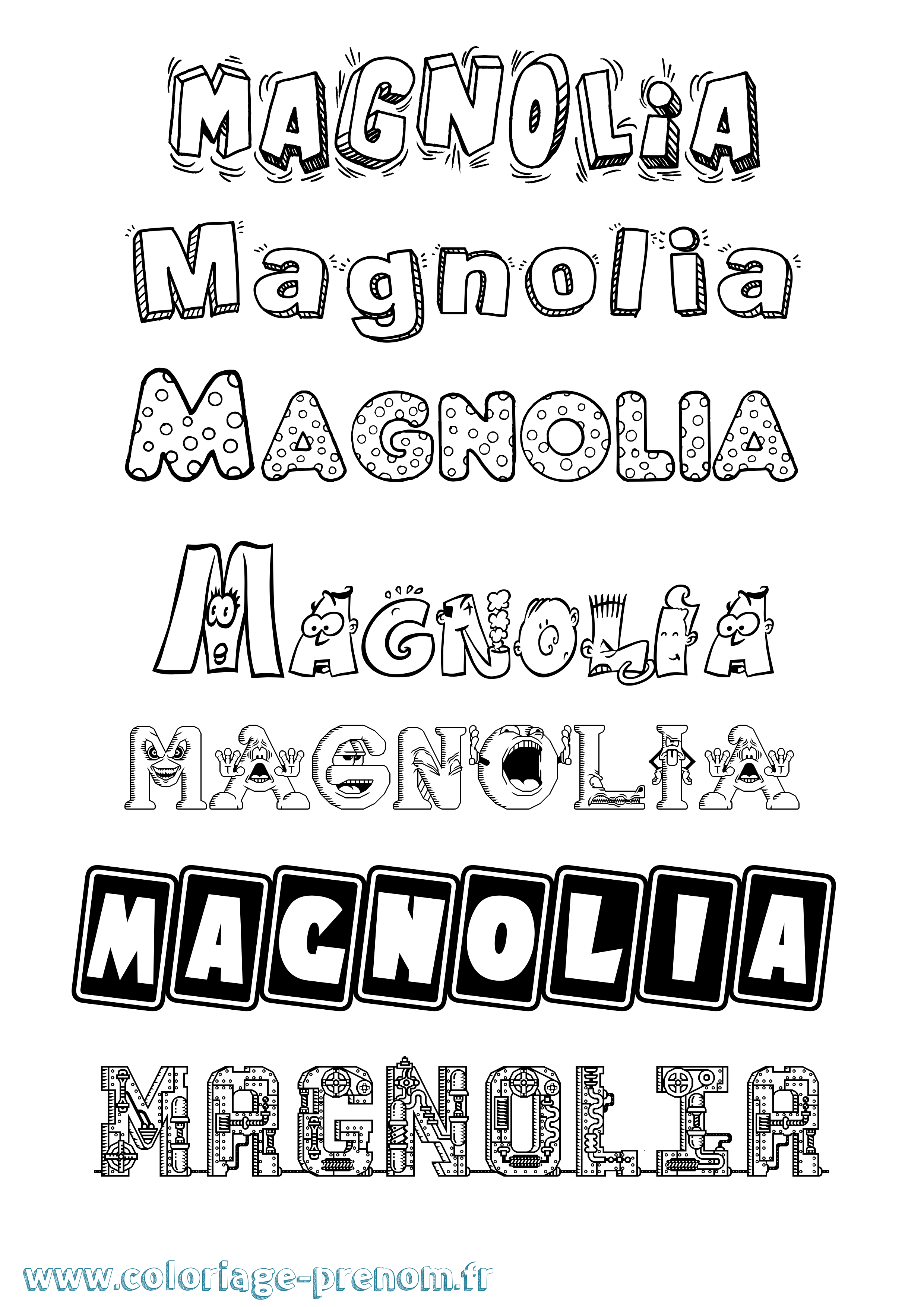 Coloriage prénom Magnolia Fun