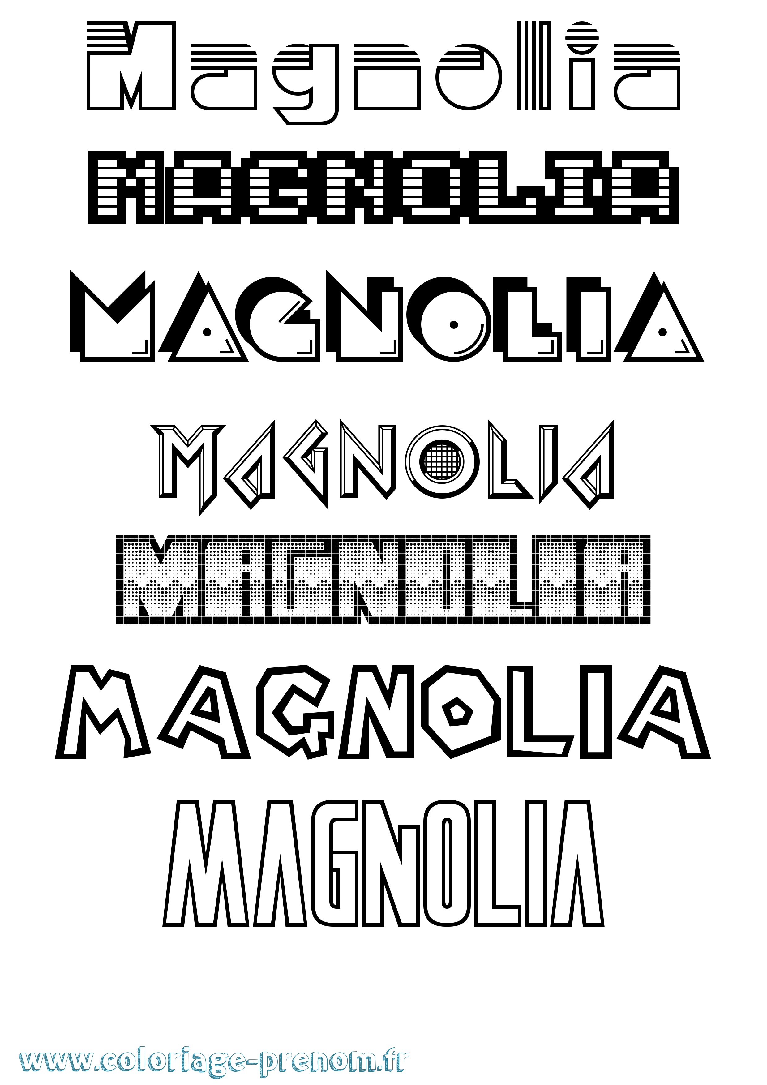 Coloriage prénom Magnolia Jeux Vidéos