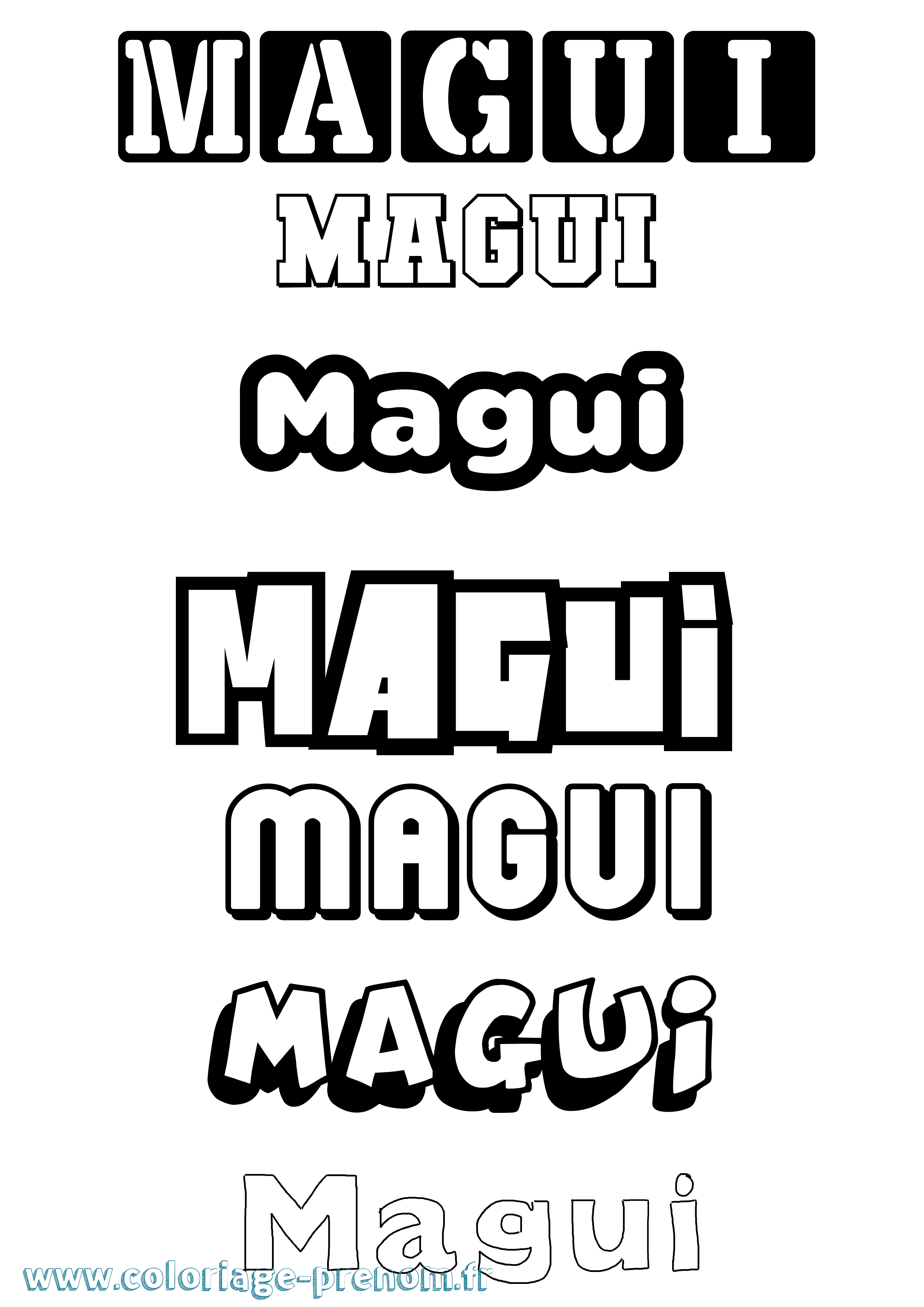 Coloriage prénom Magui Simple