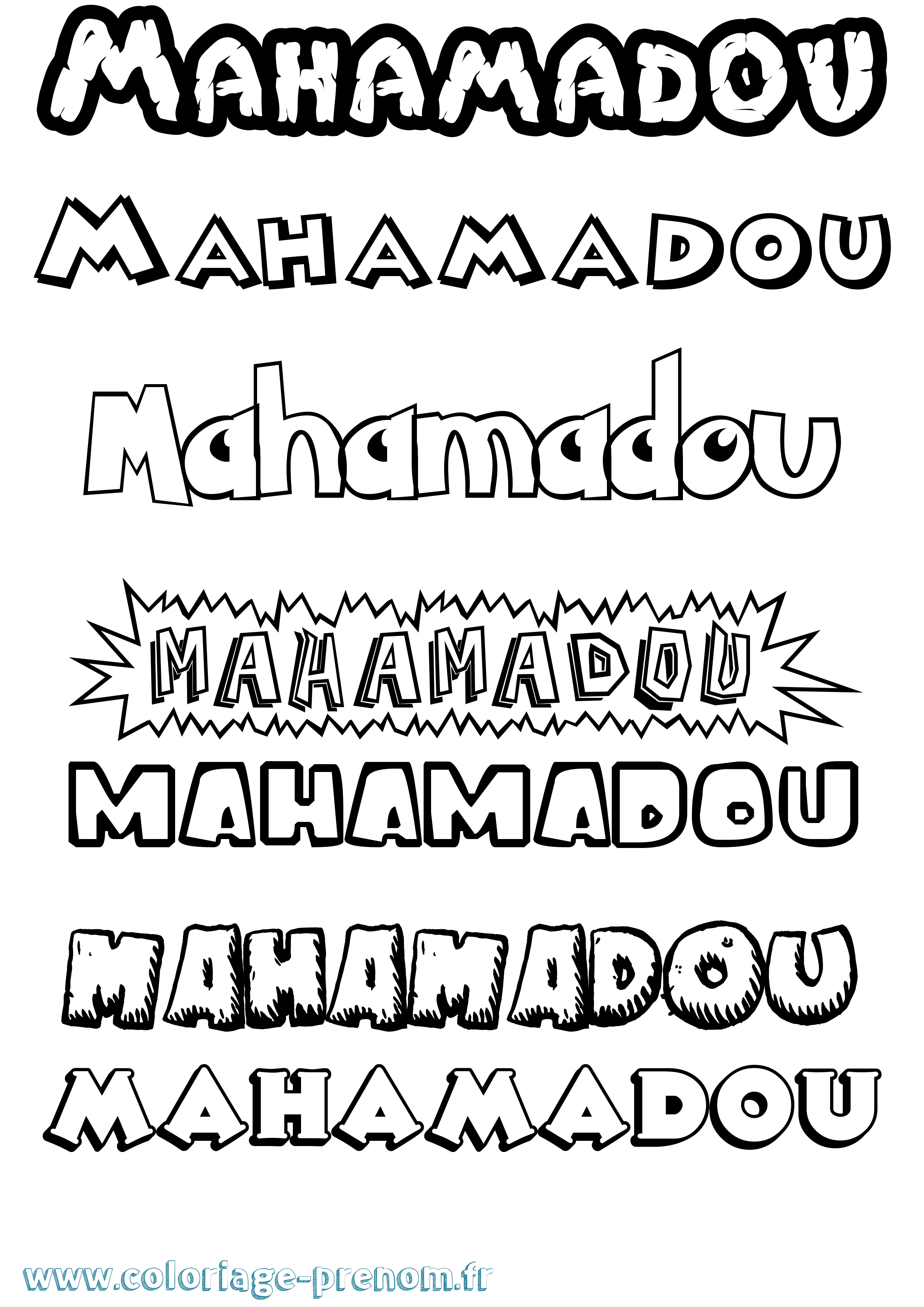 Coloriage prénom Mahamadou Dessin Animé