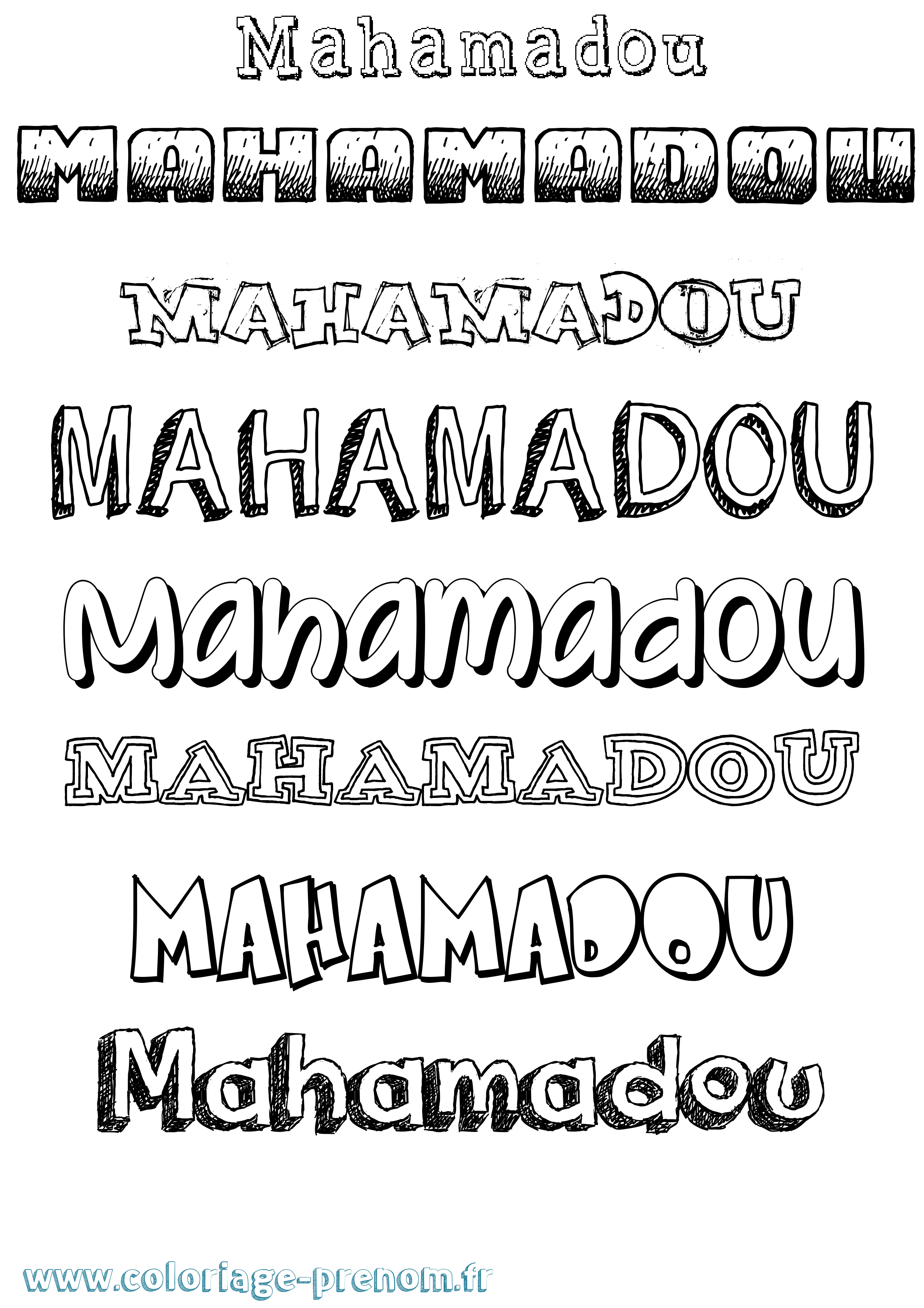 Coloriage prénom Mahamadou Dessiné