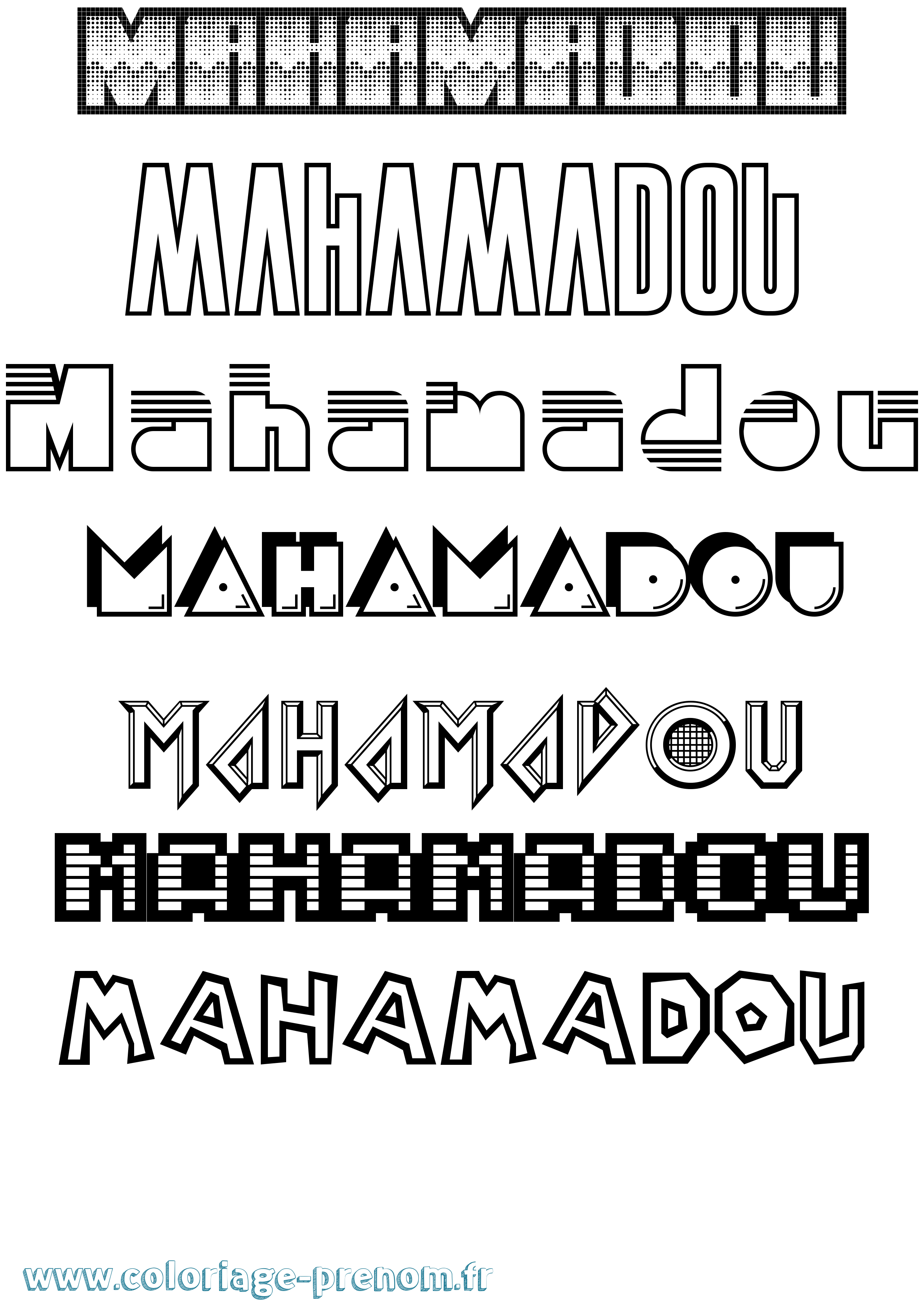 Coloriage prénom Mahamadou Jeux Vidéos