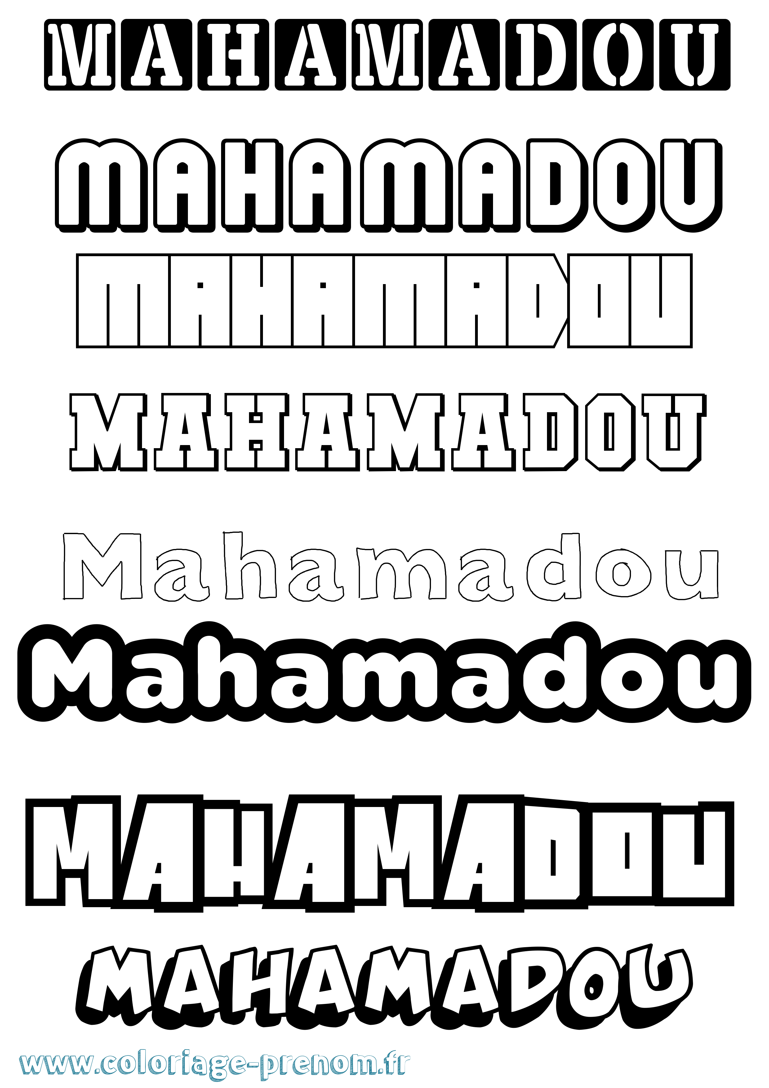 Coloriage prénom Mahamadou Simple