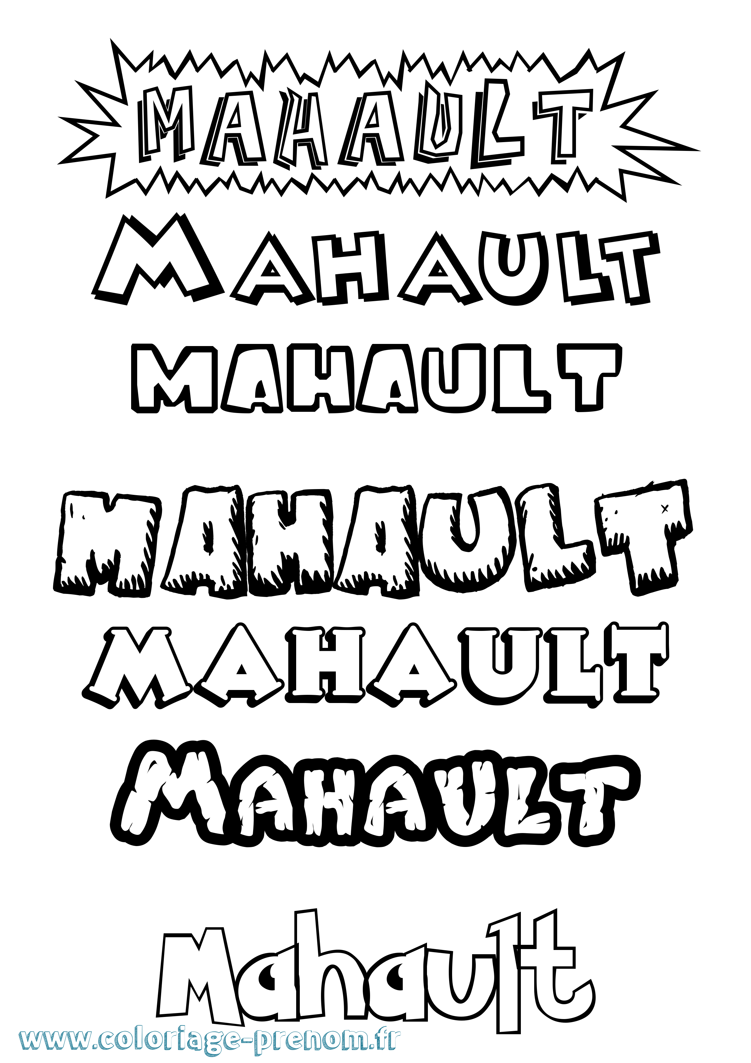 Coloriage prénom Mahault