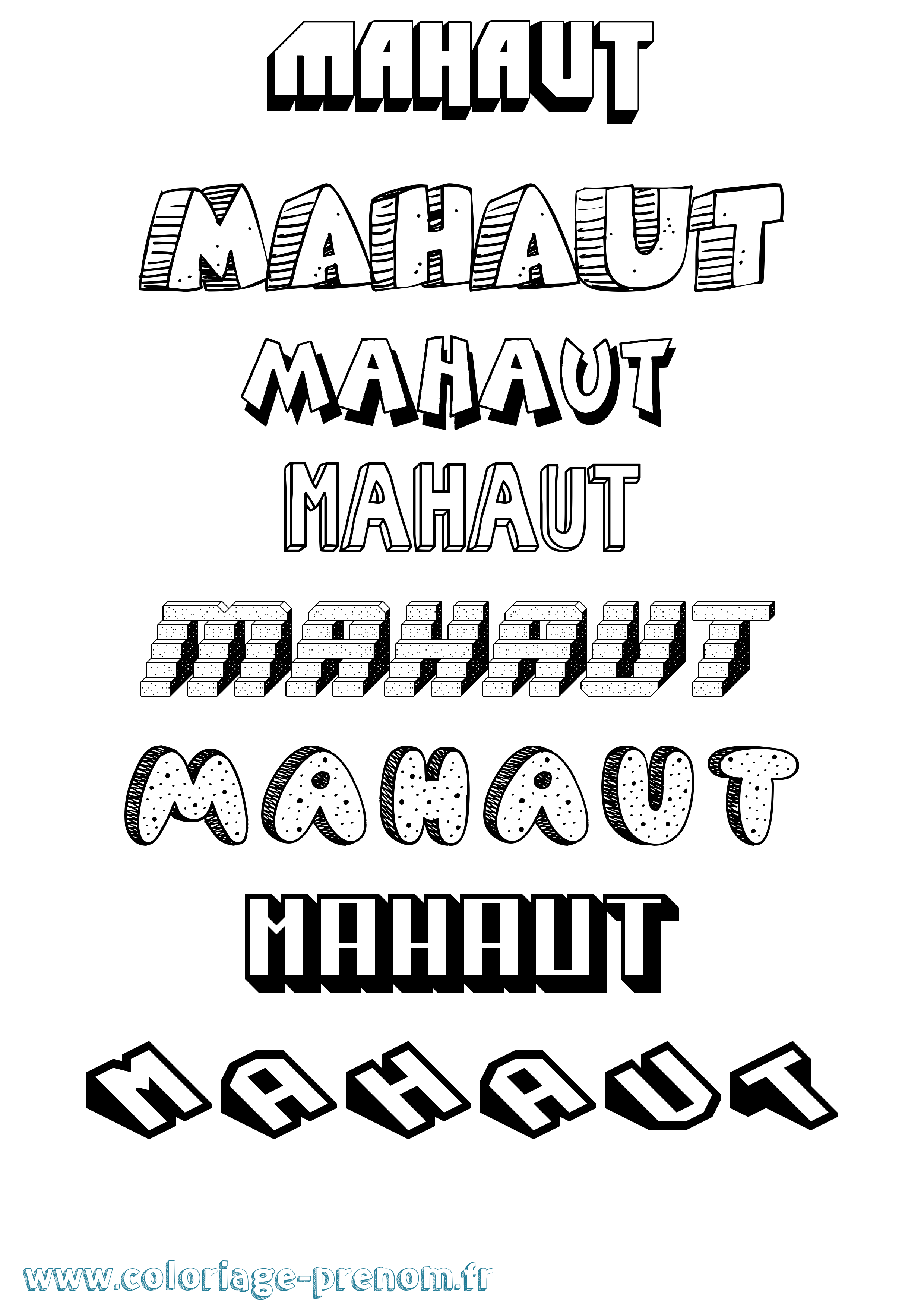 Coloriage prénom Mahaut