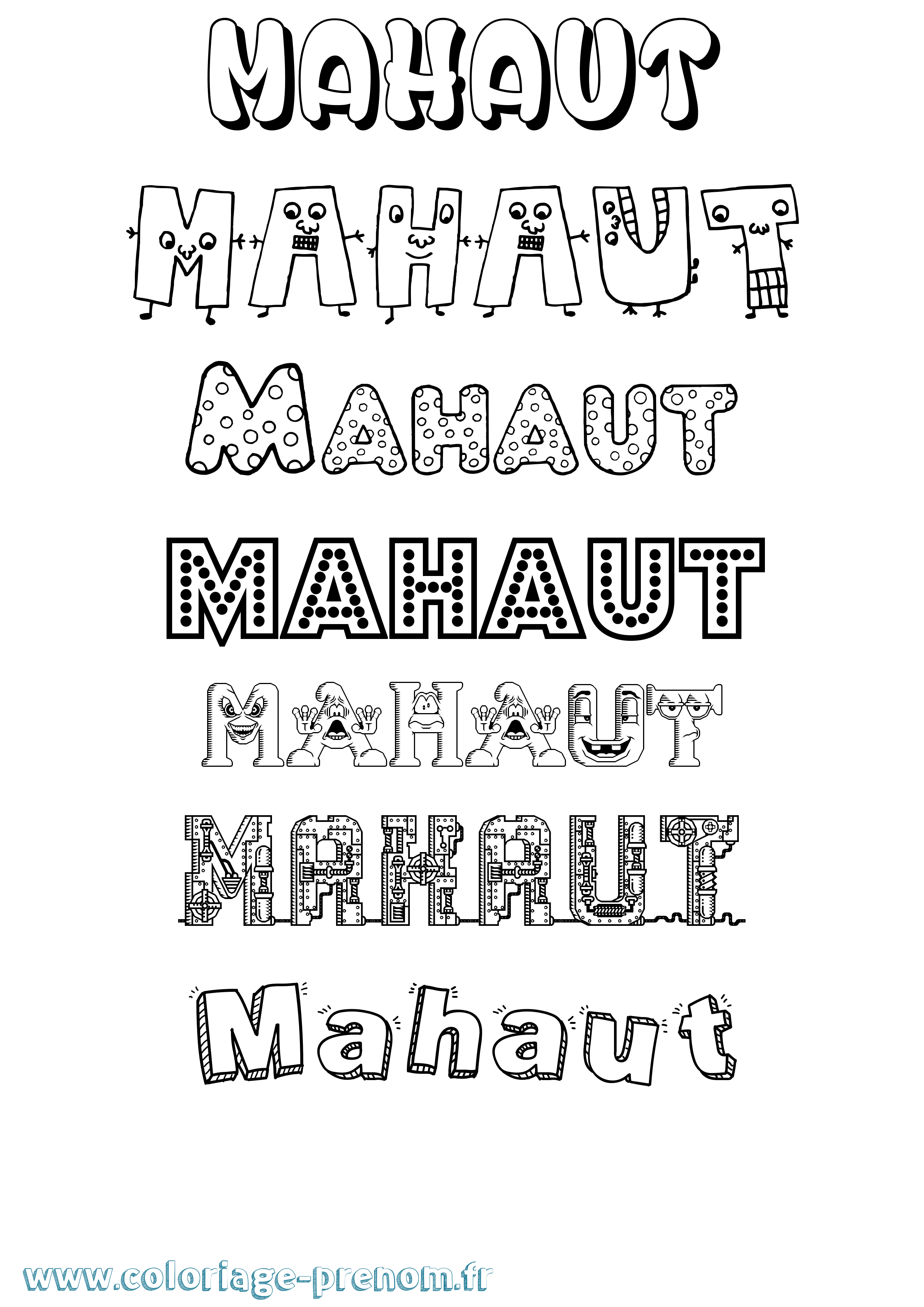 Coloriage prénom Mahaut