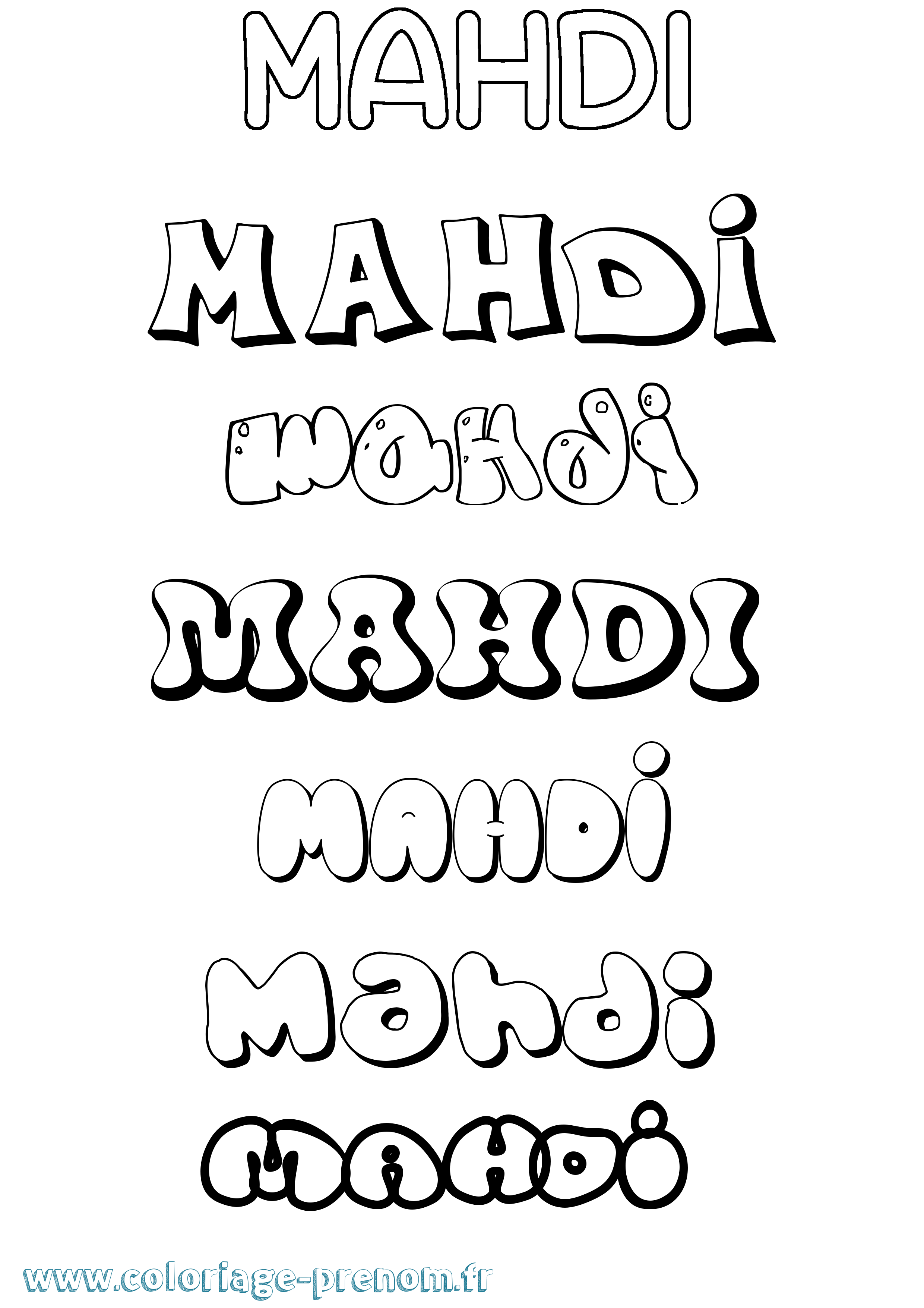 Coloriage prénom Mahdi