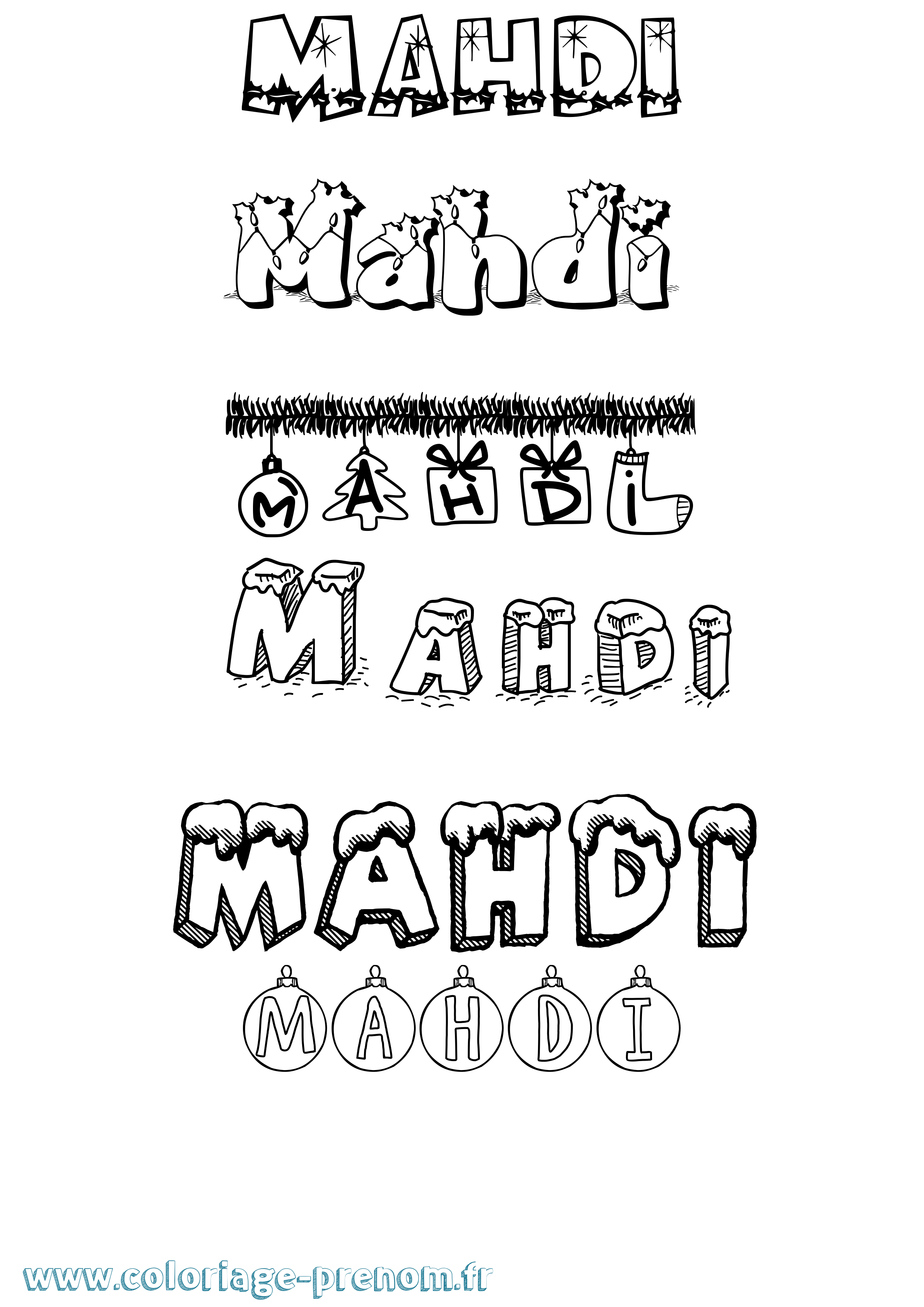 Coloriage prénom Mahdi