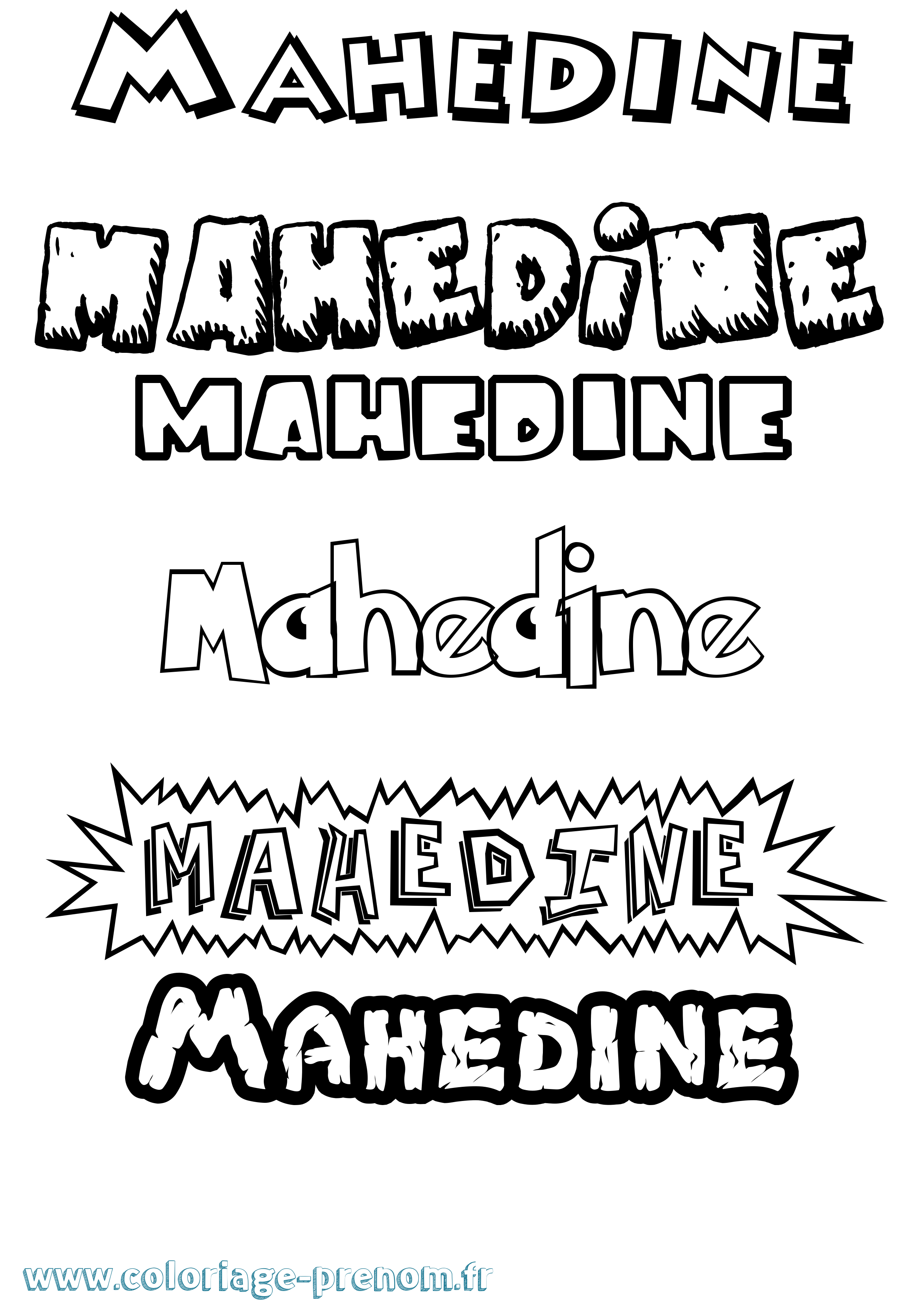 Coloriage prénom Mahedine Dessin Animé