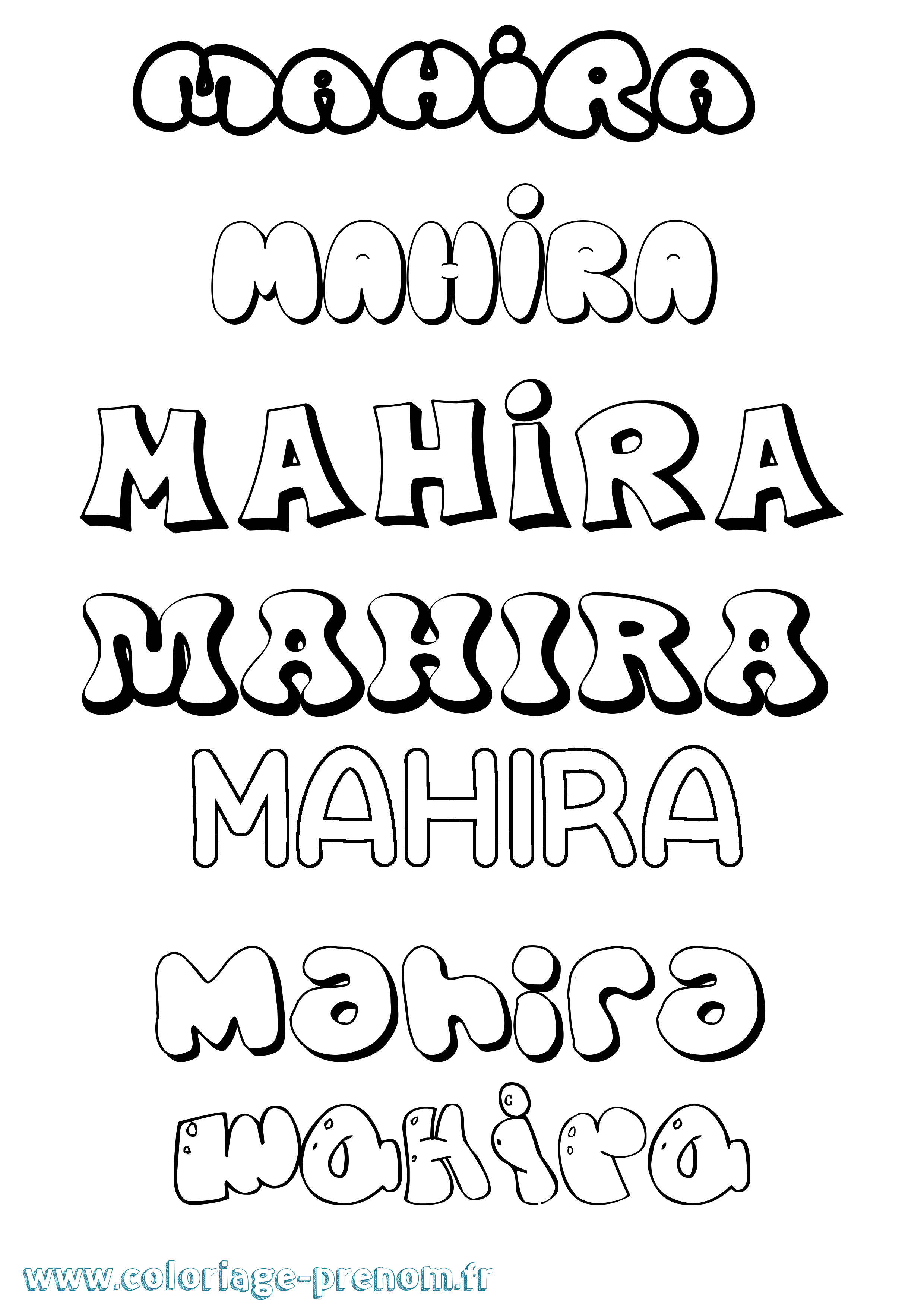 Coloriage Mahira Bubble Coloriage prénom Mahira Bubble
