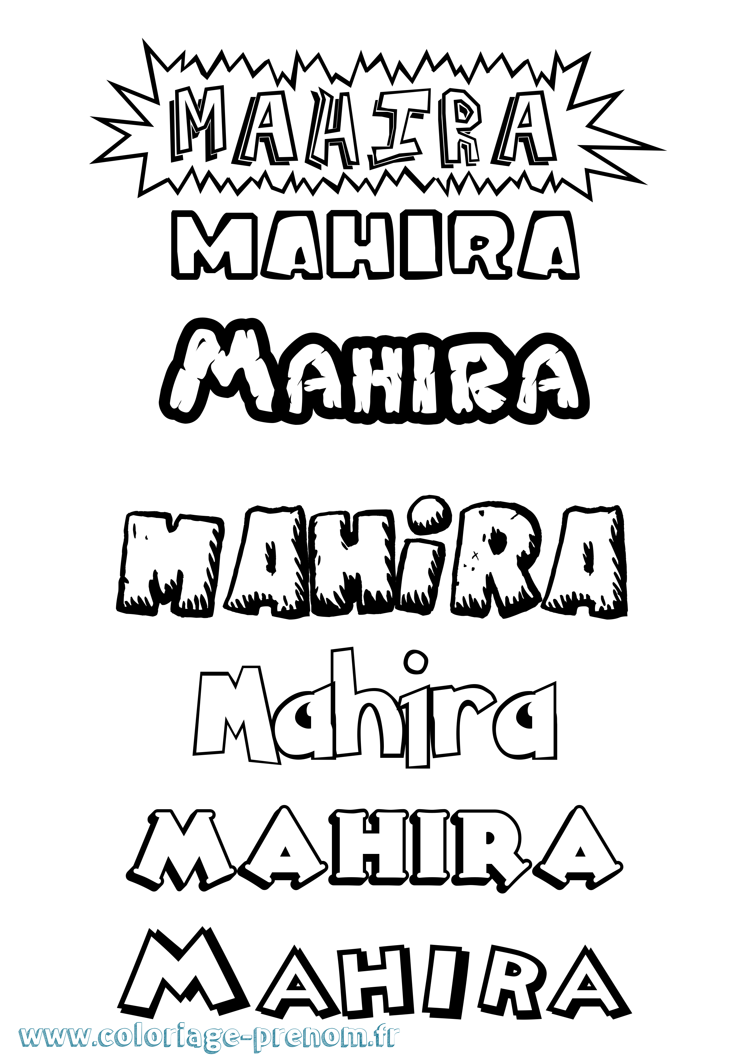 Coloriage Mahira Dessin Animé Coloriage prénom Mahira Dessin Animé