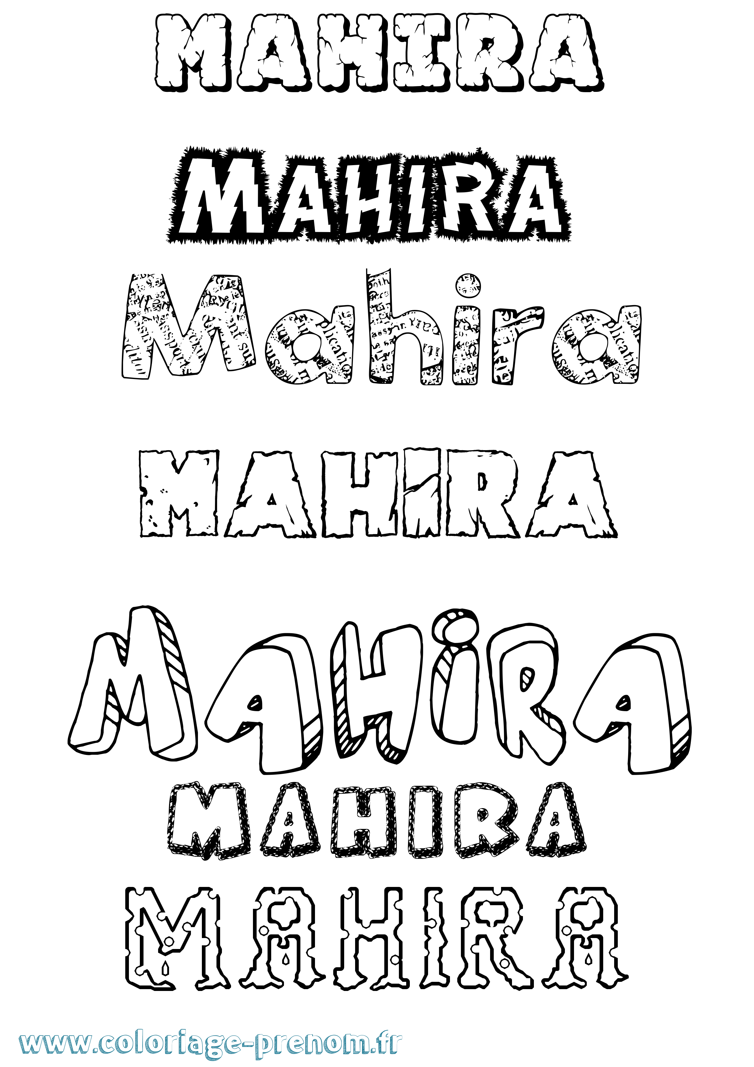 Coloriage Mahira Destructuré Coloriage prénom Mahira Destructuré
