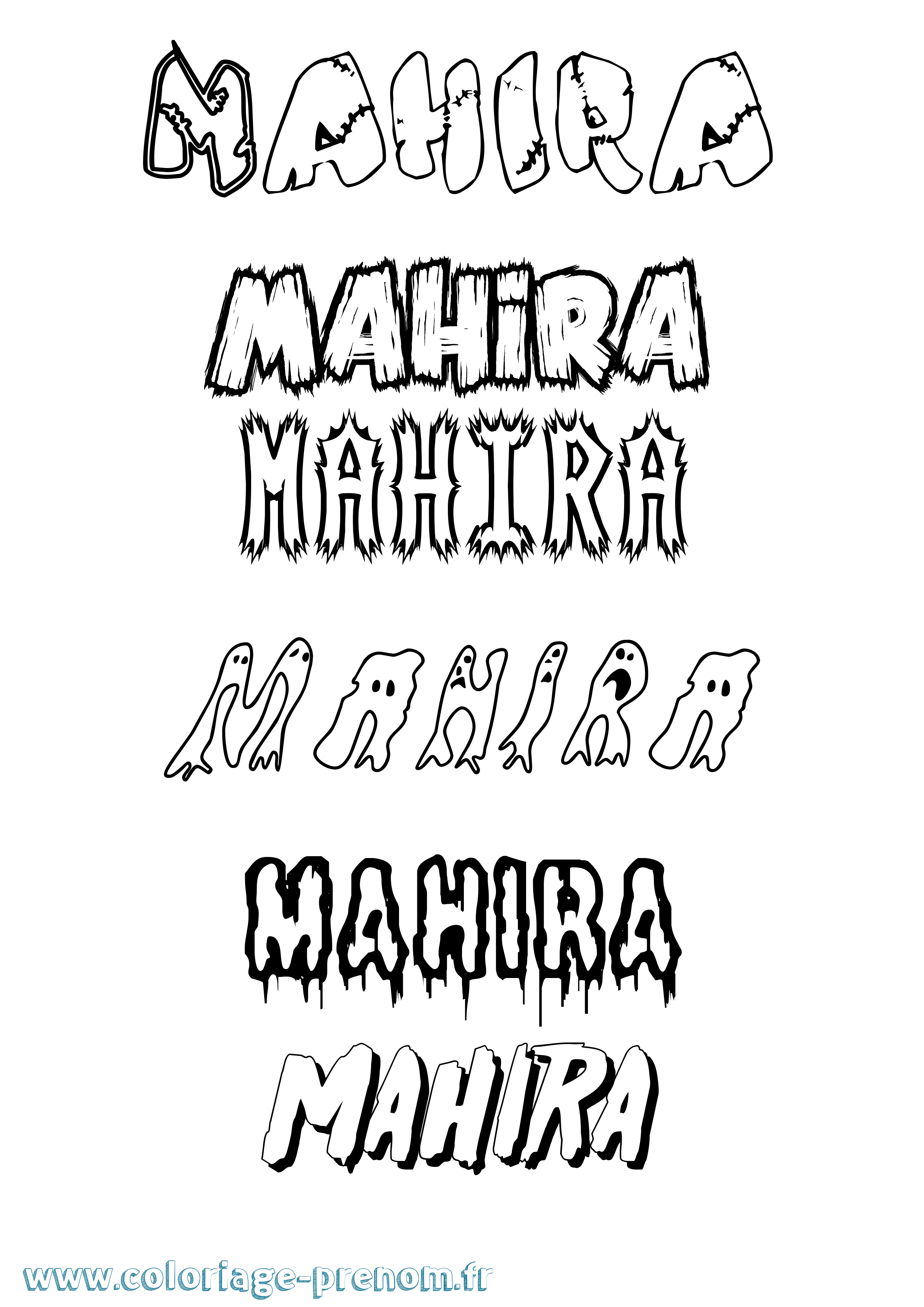 Coloriage Mahira Frisson Coloriage prénom Mahira Frisson