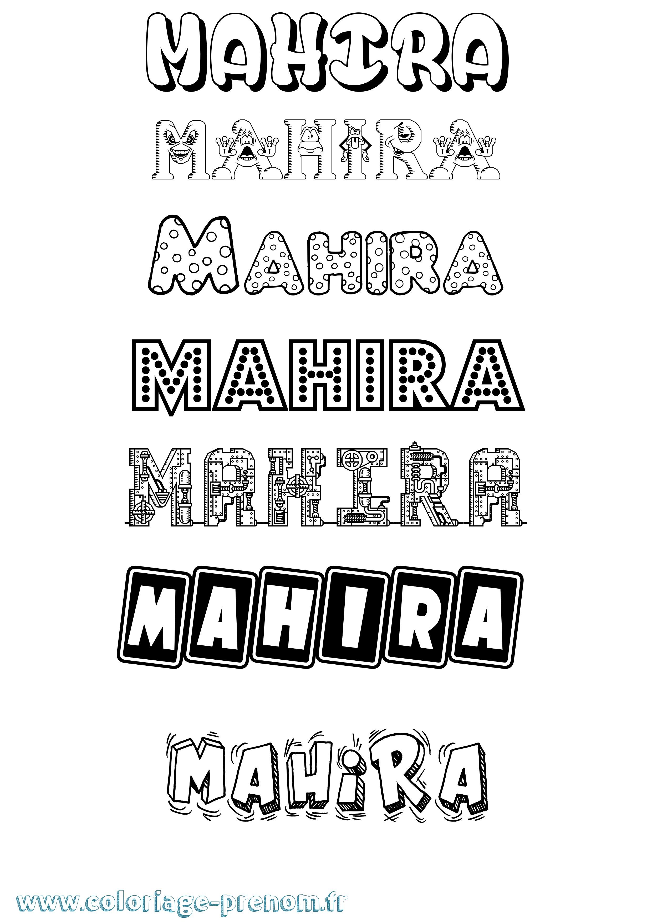 Coloriage Mahira Fun Coloriage prénom Mahira Fun