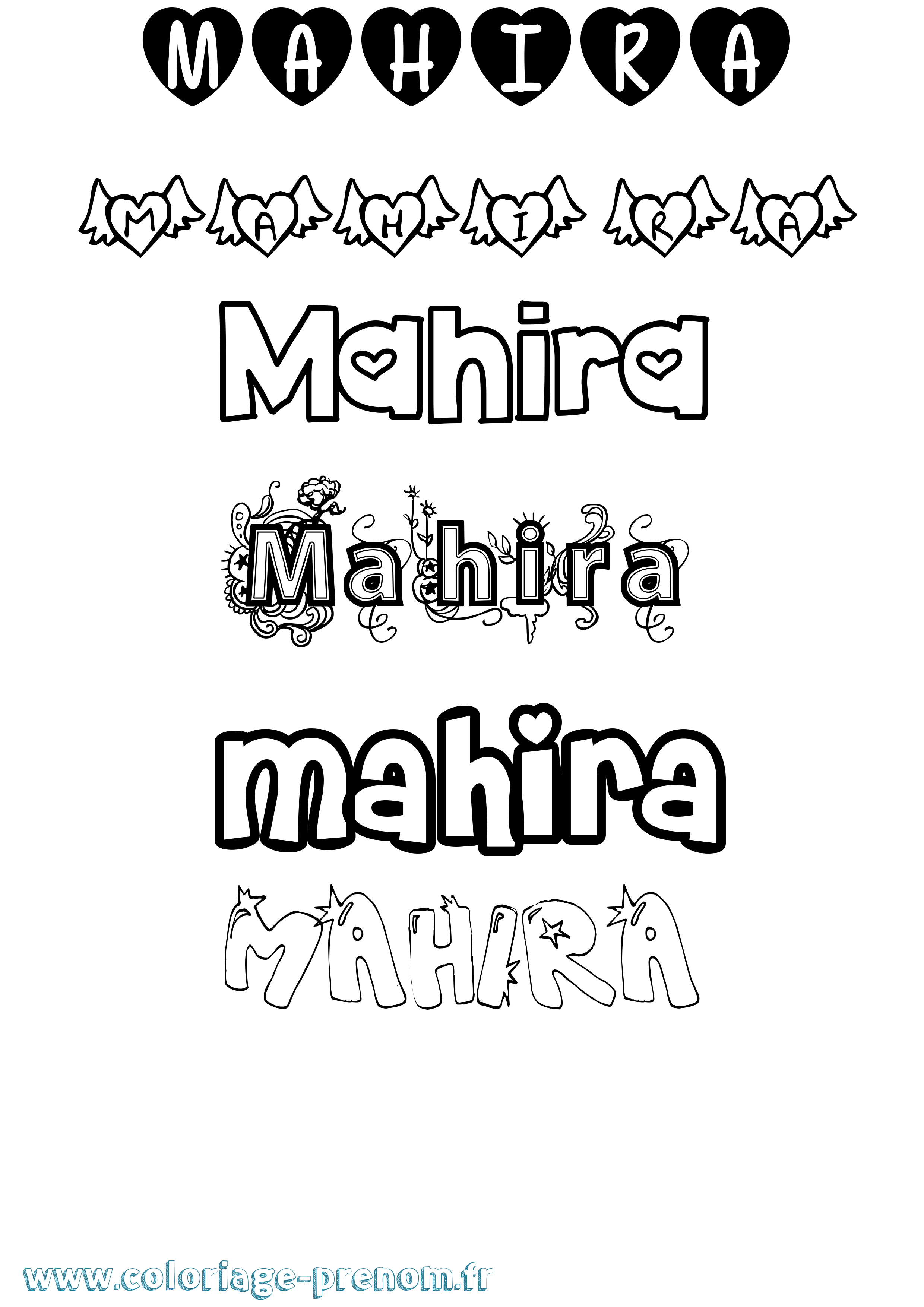 Coloriage Mahira Girly Coloriage prénom Mahira Girly