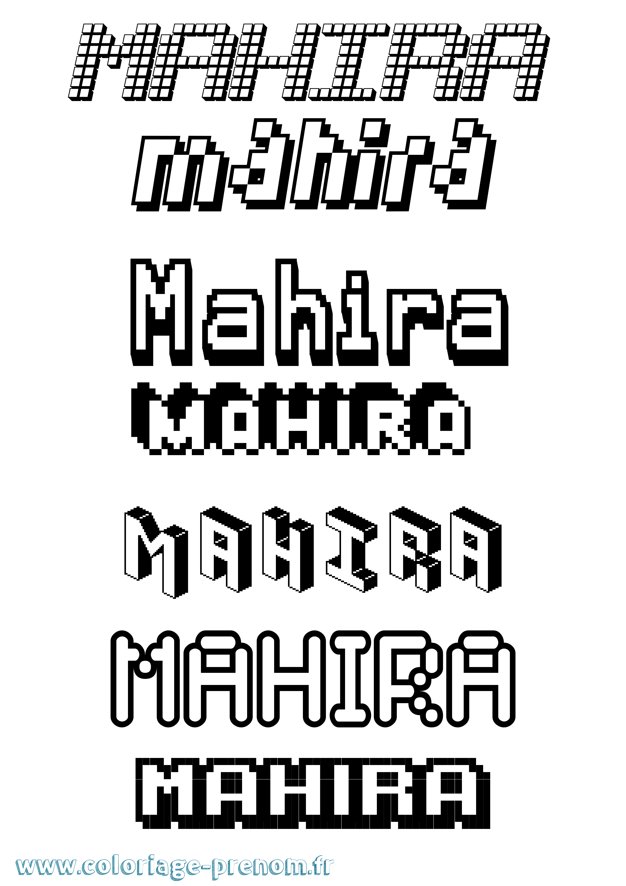 Coloriage Mahira Pixel Coloriage prénom Mahira Pixel