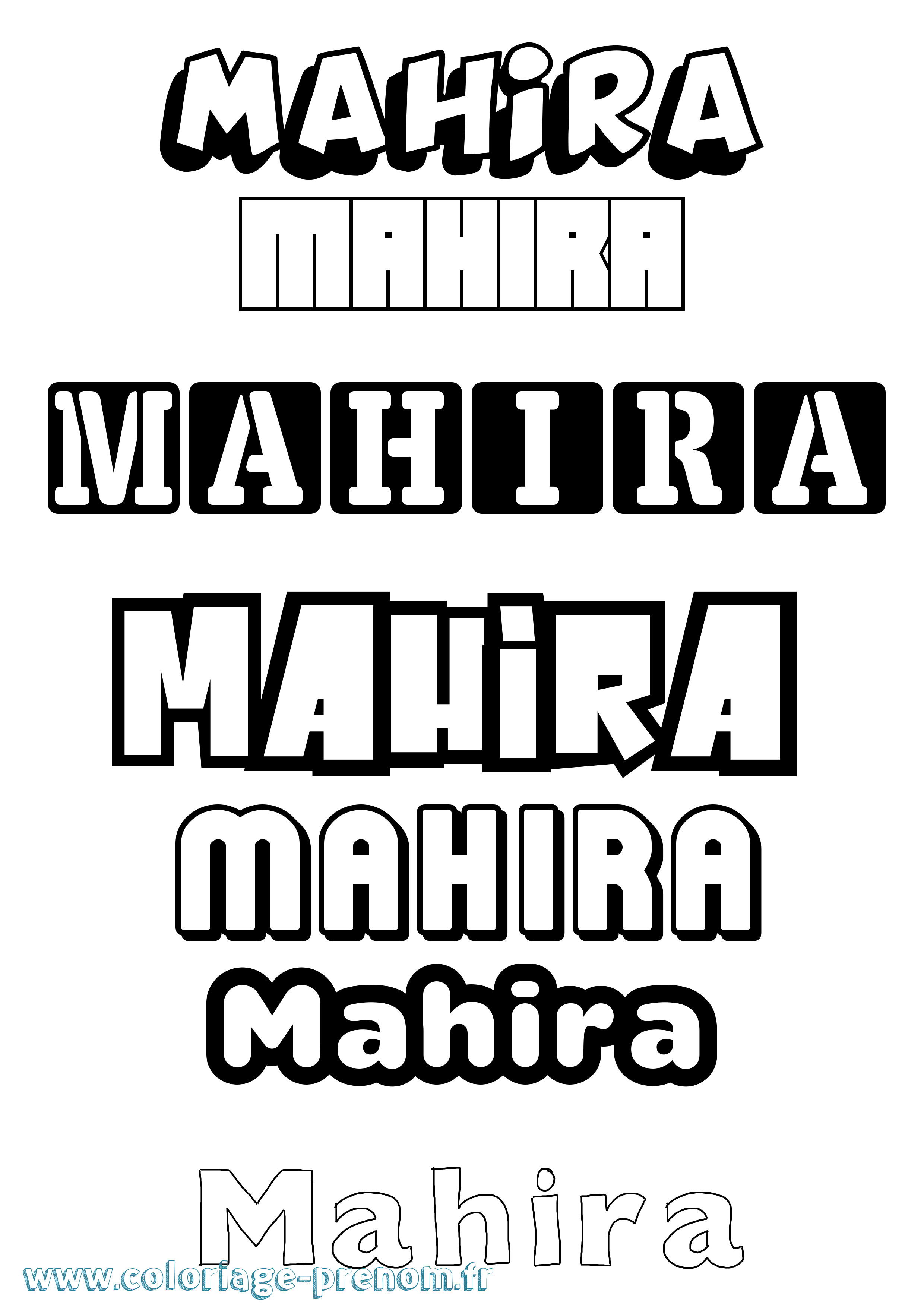 Coloriage Mahira Simple Coloriage prénom Mahira Simple